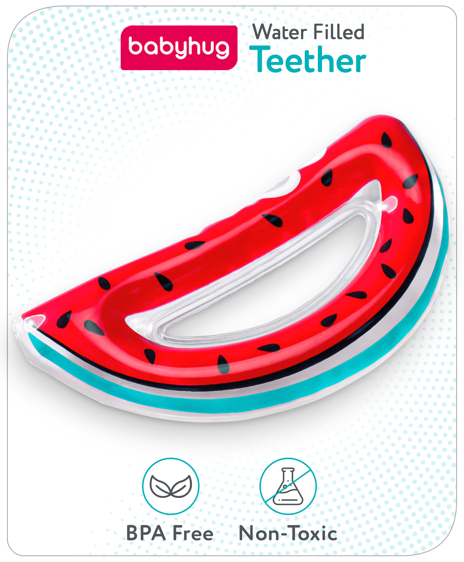 Babyhug Water Filled PVC Water Melon Shape Teether- Red-picture-19