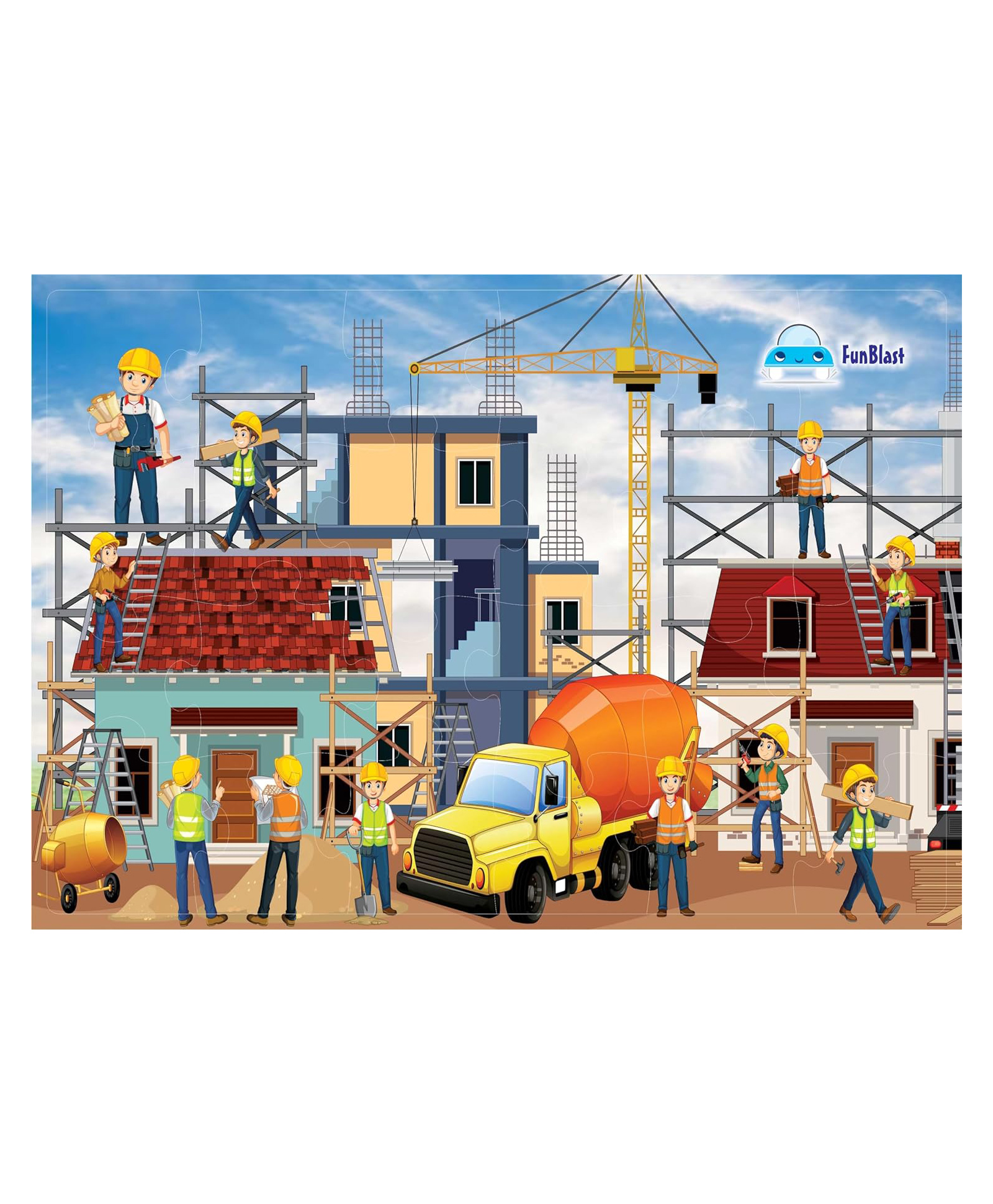 FunBlast Building Construction Jigsaw Puzzle for Kids  Set of 1- 24 Pcs Puzzle-image-35