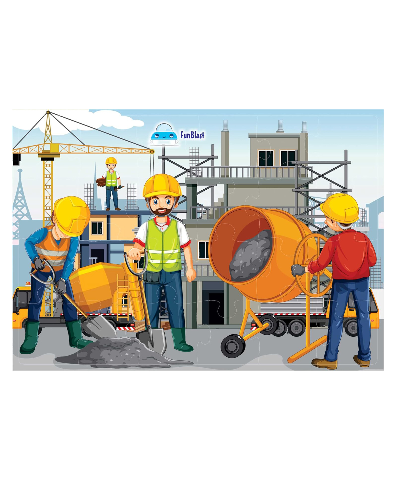 FunBlast Building Construction Jigsaw Puzzle for Kids  Set of 1- 24 Pcs Puzzle-image-37