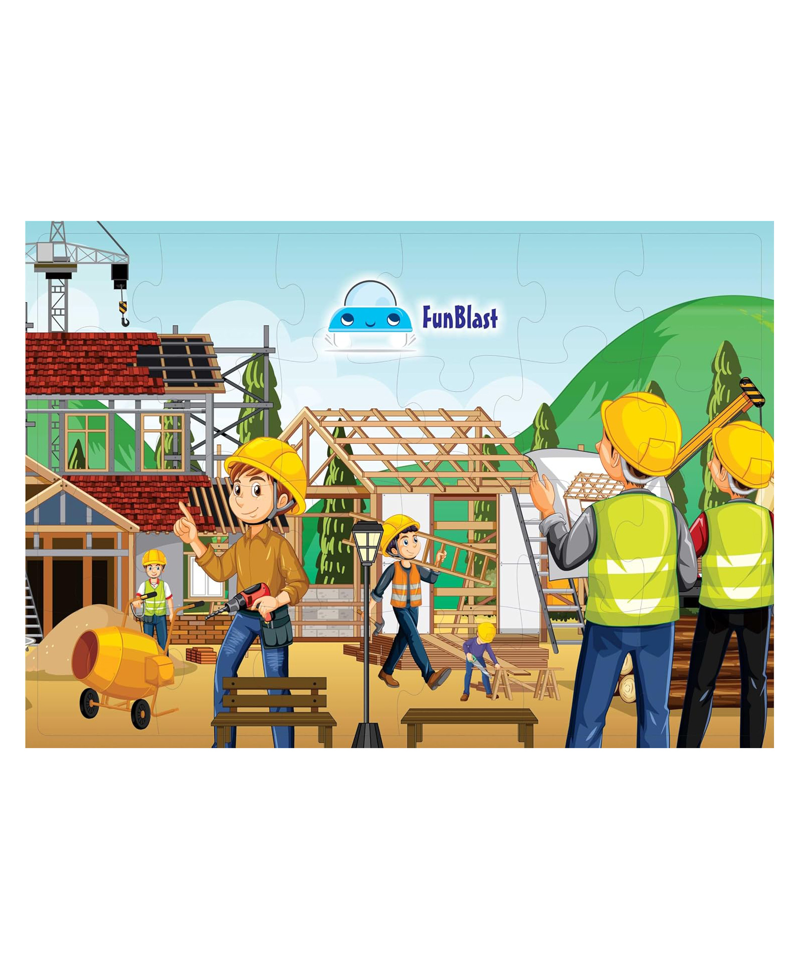 FunBlast Building Construction Jigsaw Puzzle for Kids  Set of 1- 24 Pcs Puzzle-image-32