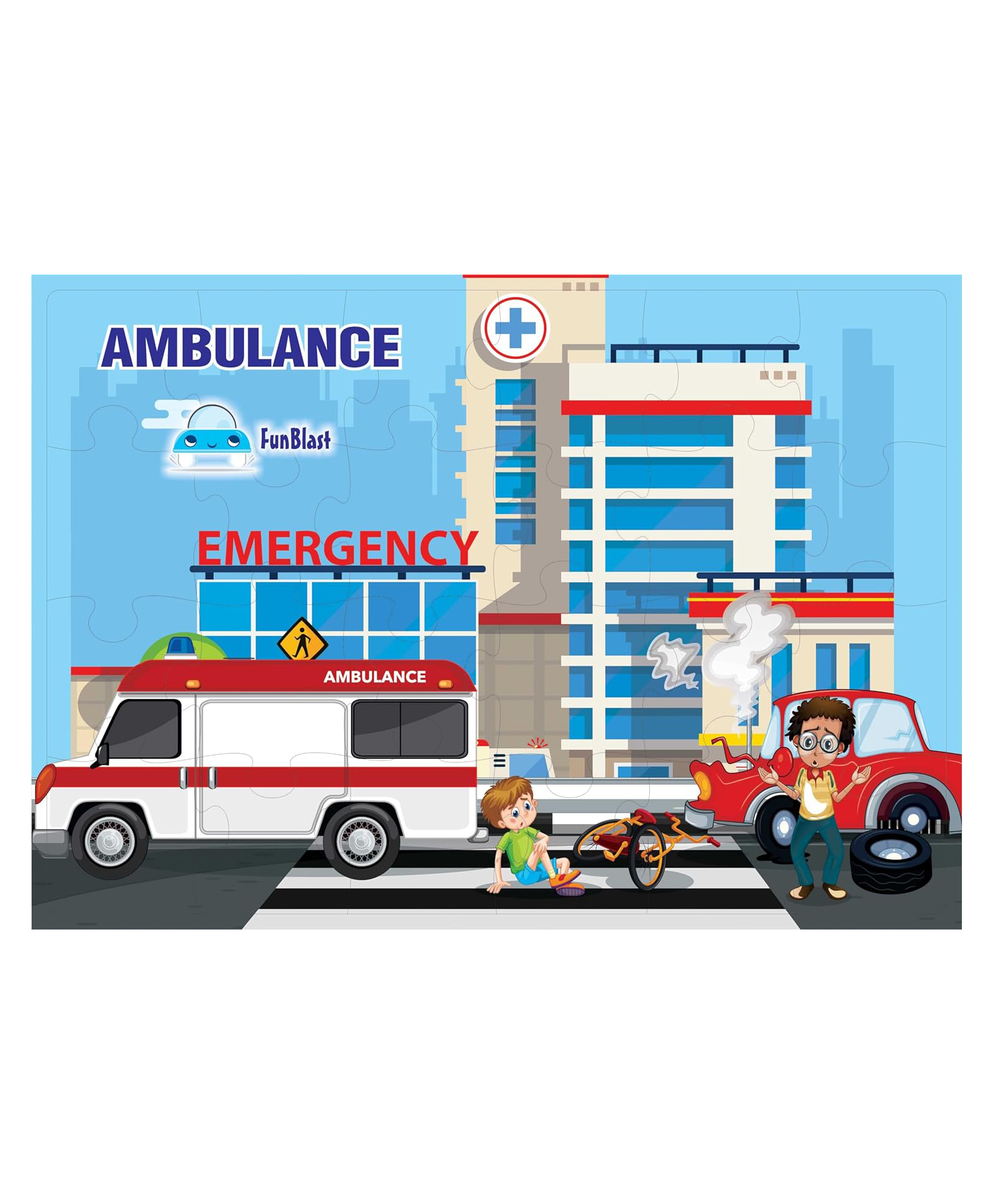FunBlast Ambulance Theme Jigsaw Puzzle for Kids  Set of 1- 24 Pcs Puzzle-image-35
