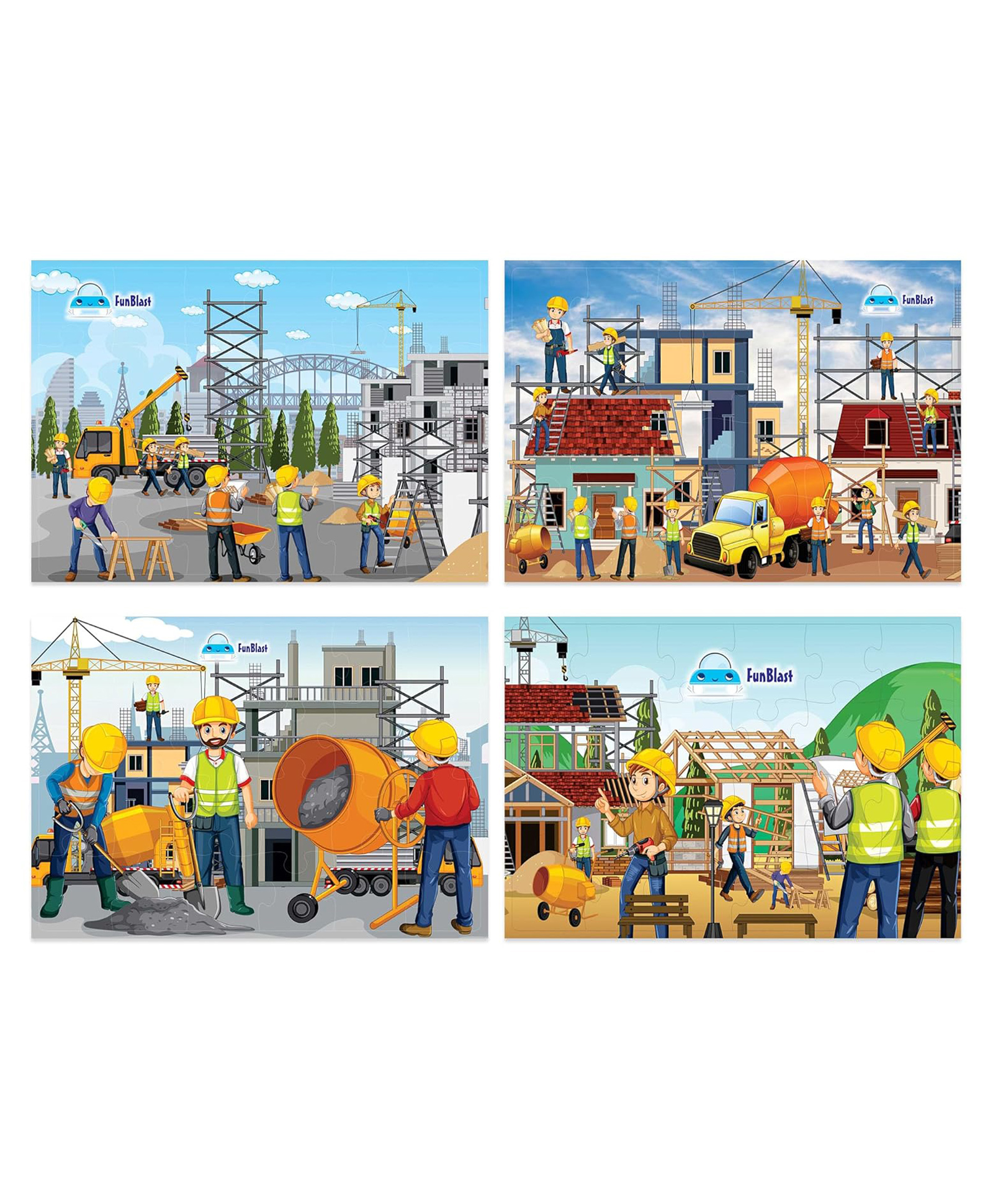 FunBlast Building Construction theme Jigsaw Puzzle for Kids  Set of 4- 96 Pcs-image-22