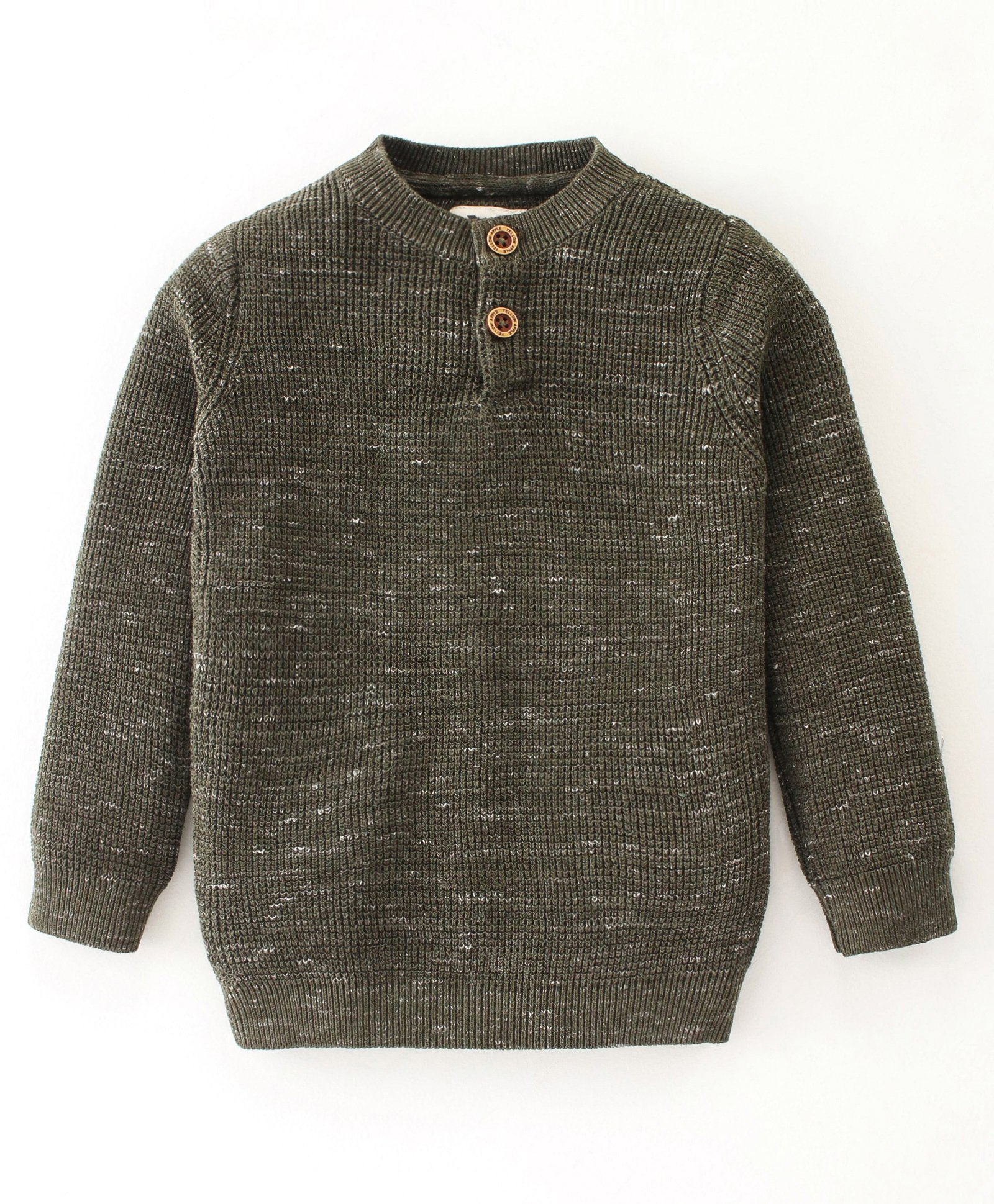 Yellow Apple Cotton Knit Full Sleeves Front Open Sweaters Solid Colour - Olive Green-image-15