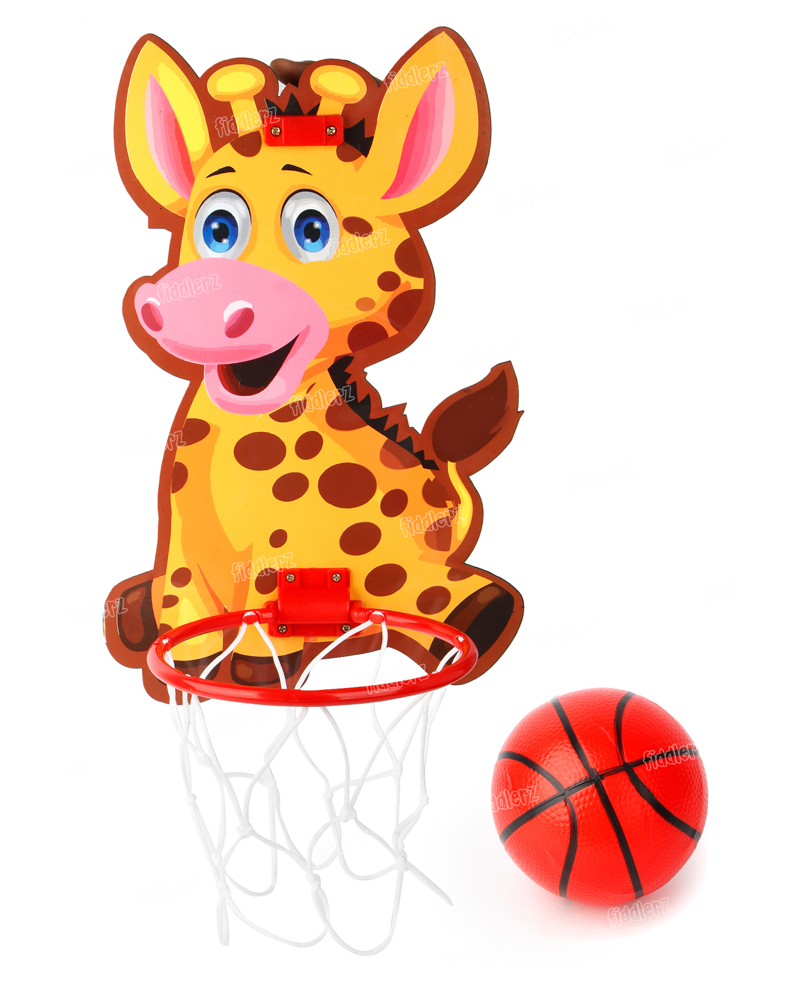 Fiddlerz Giraffe Theme Basketball for Kids Game Play Set with Adjustable Wall Mounted Hanging Board & Hoop Kids Basketball Set-image-20