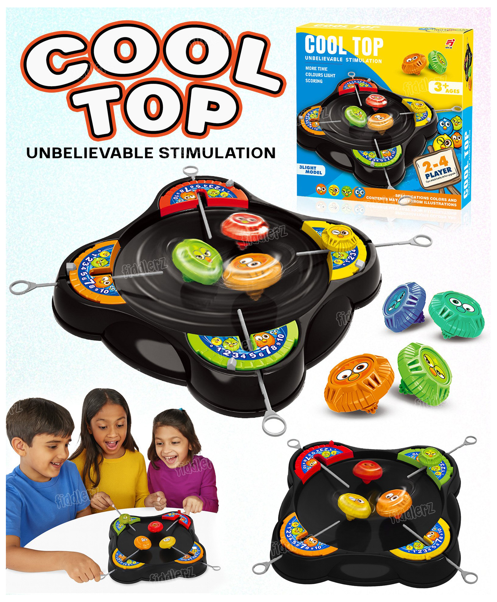 Fiddlerz Spinning Top Game Toy for Kids with Stadium Fighters Battle Indoor Game-picture-47