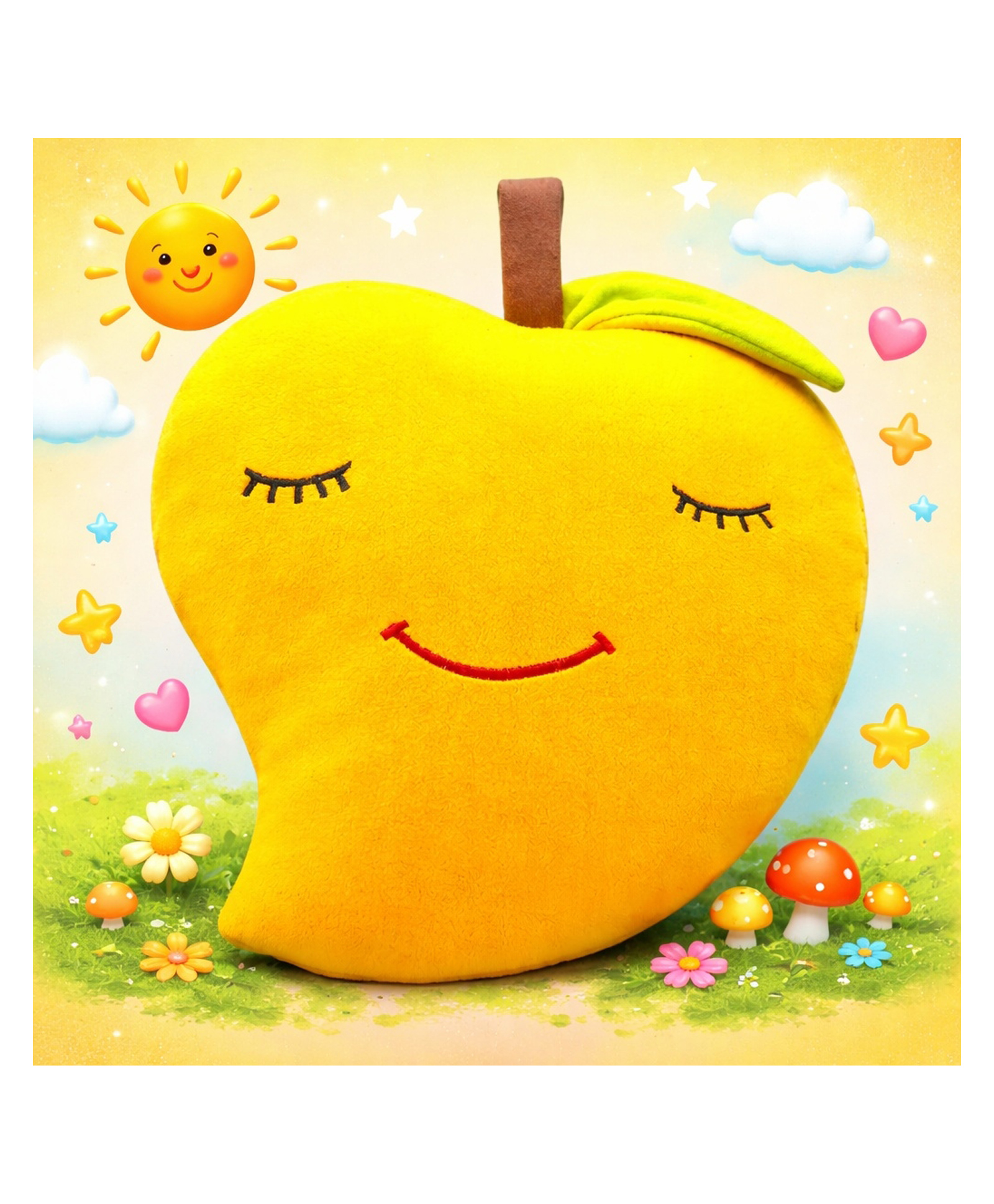 Goldenhub Mango King Cushion Yellow - Height 30 cm-picture-12