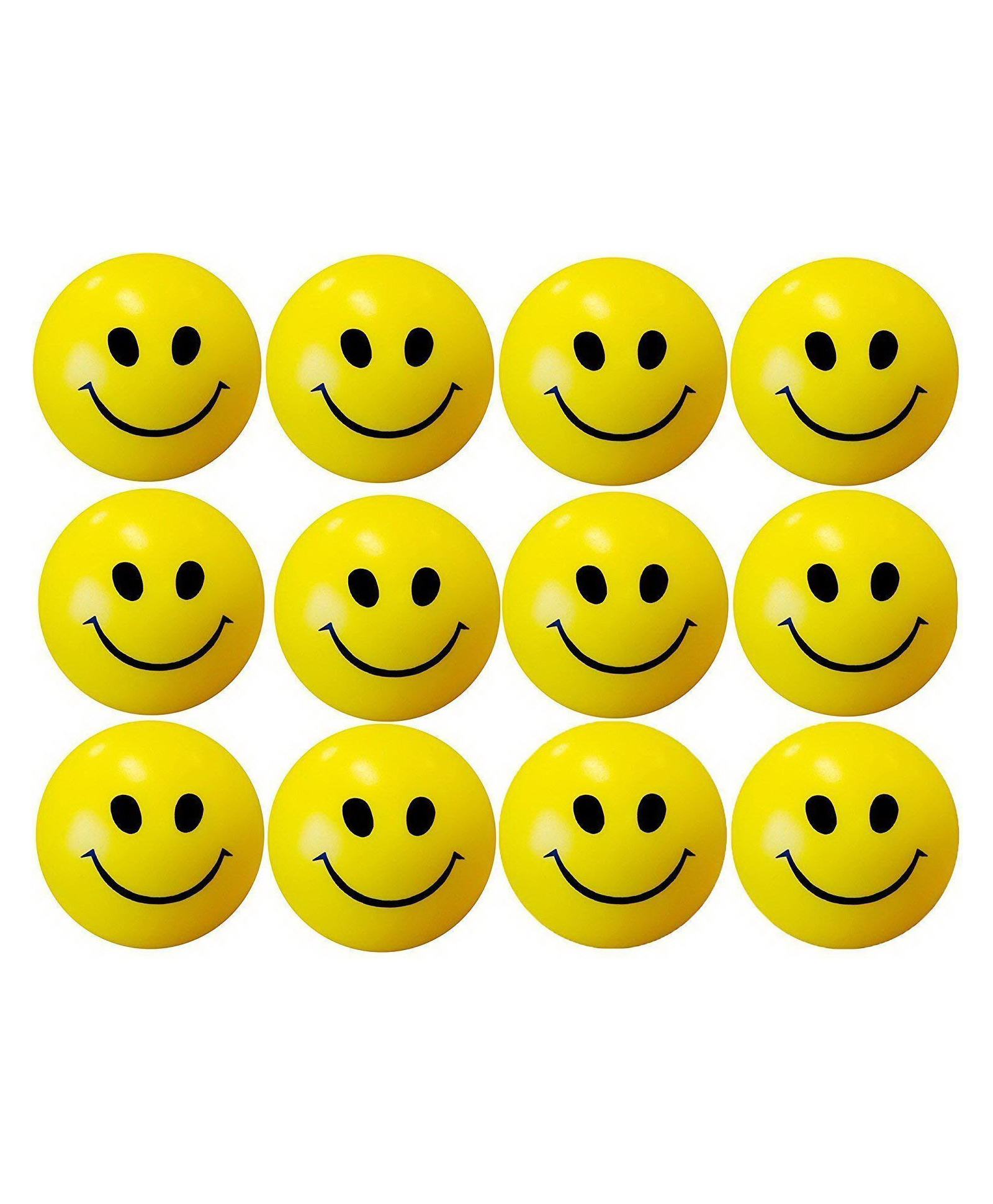 AKN TOYS Smiley Soft Balls Funny Yellow Emoji Pack Of 12 - Yellow-image-38