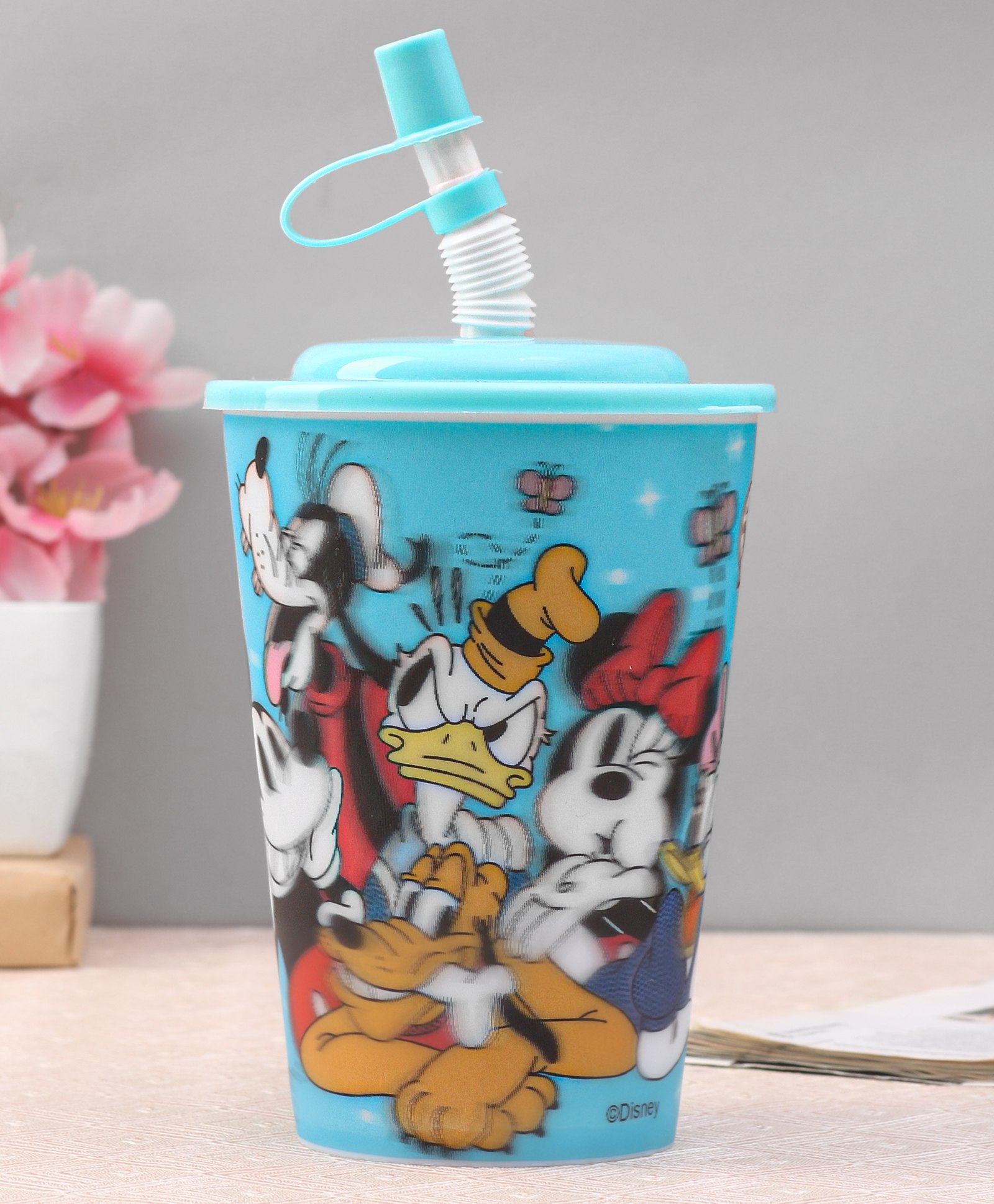 Disney Mickey Mouse Tumbler With Straw Blue - 450 ml-image-42