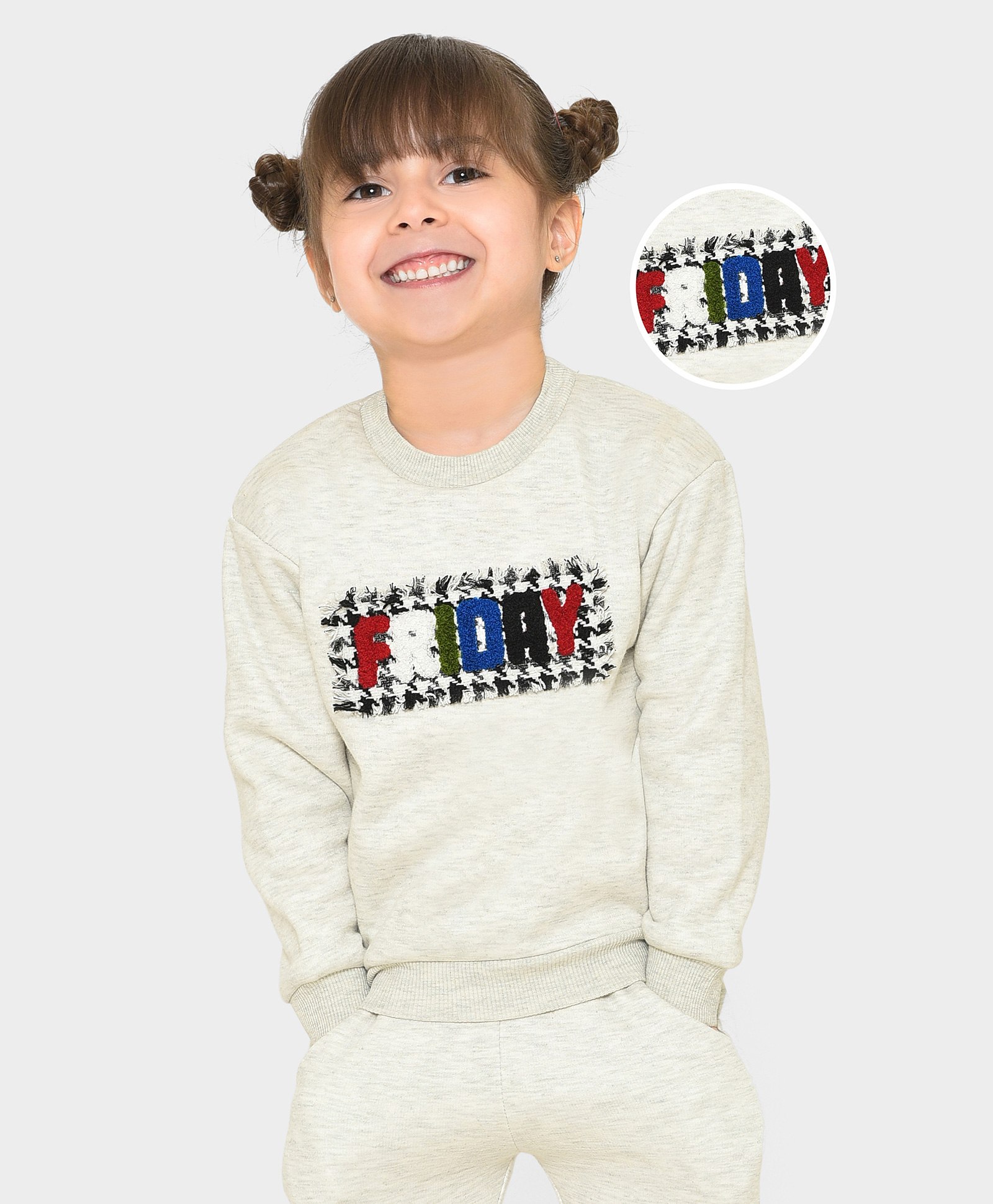Mi Arcus 30% Cotton 70% Polyester Full Sleeves Friday Embroidered  Winter wear Sweatshirt - Grey-image-30