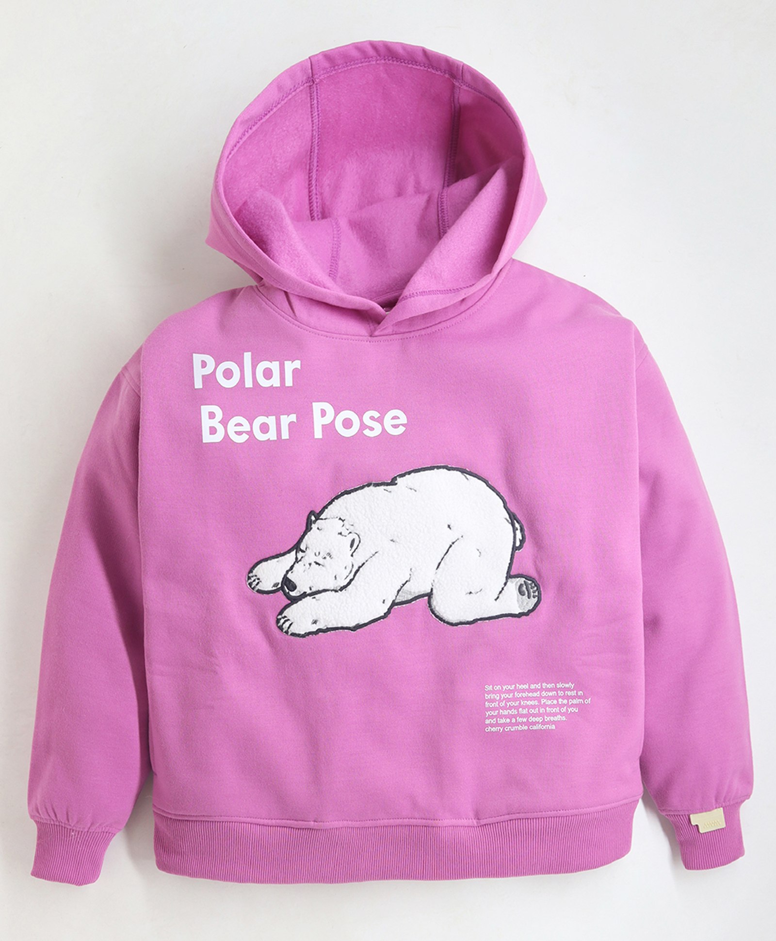 Cherry Crumble By Nitt Hyman Full Sleeves Placement Polar Bear Printed Hoodie - Lavender-picture-14
