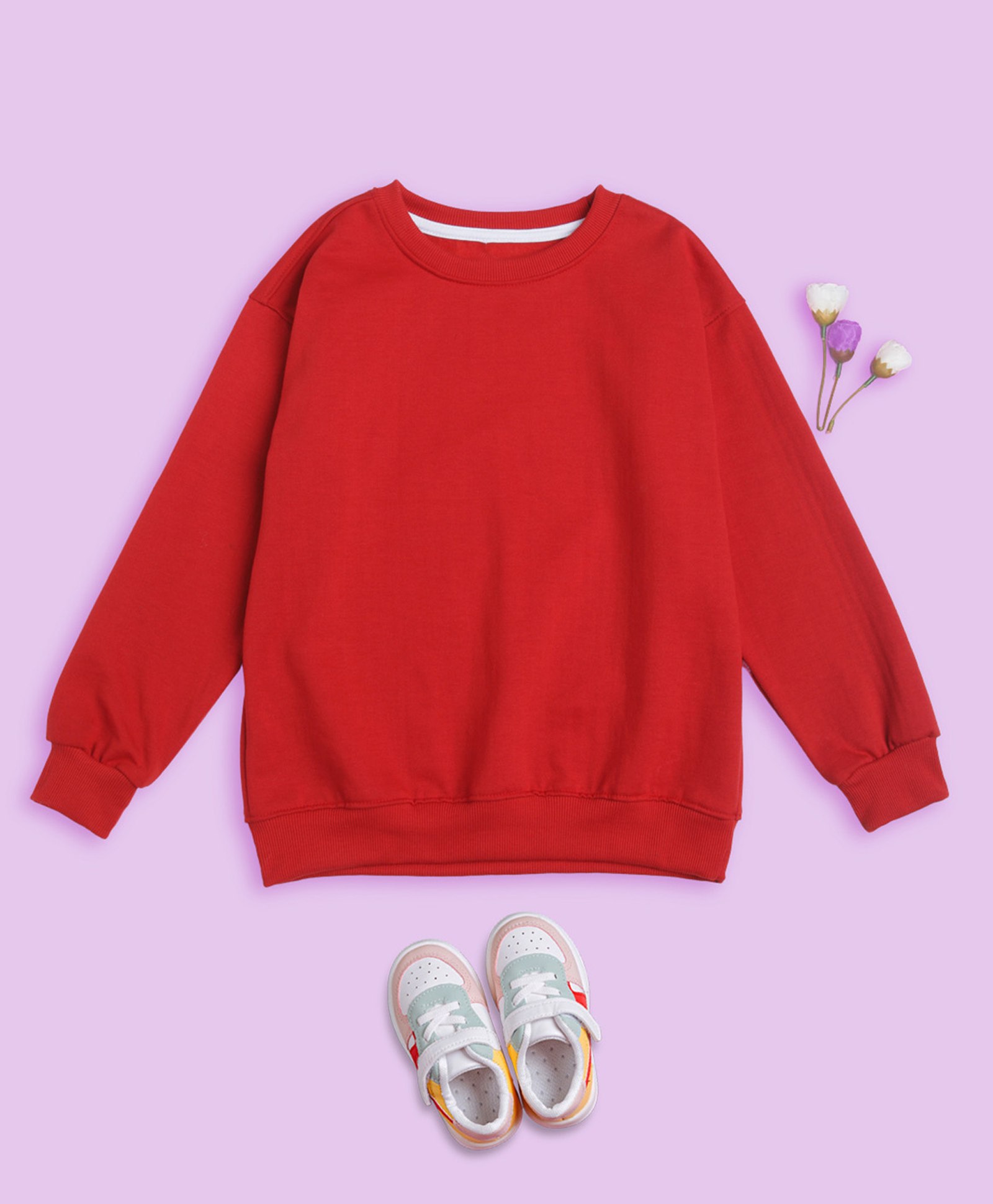 NUSYL Full Sleeves Solid Sweatshirt -  Red-image-20