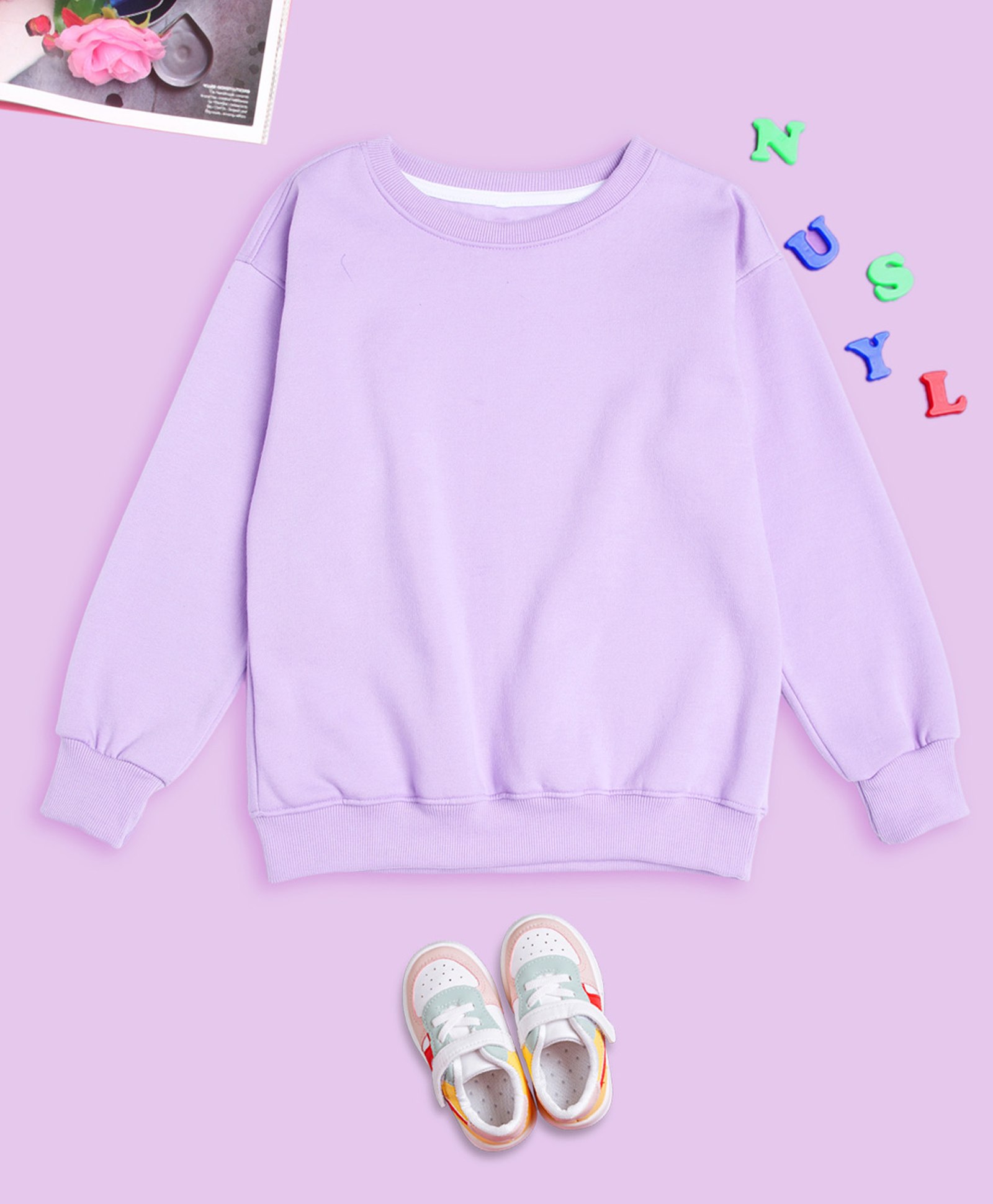 NUSYL Full Sleeves Solid Sweatshirt -Purple-picture-21
