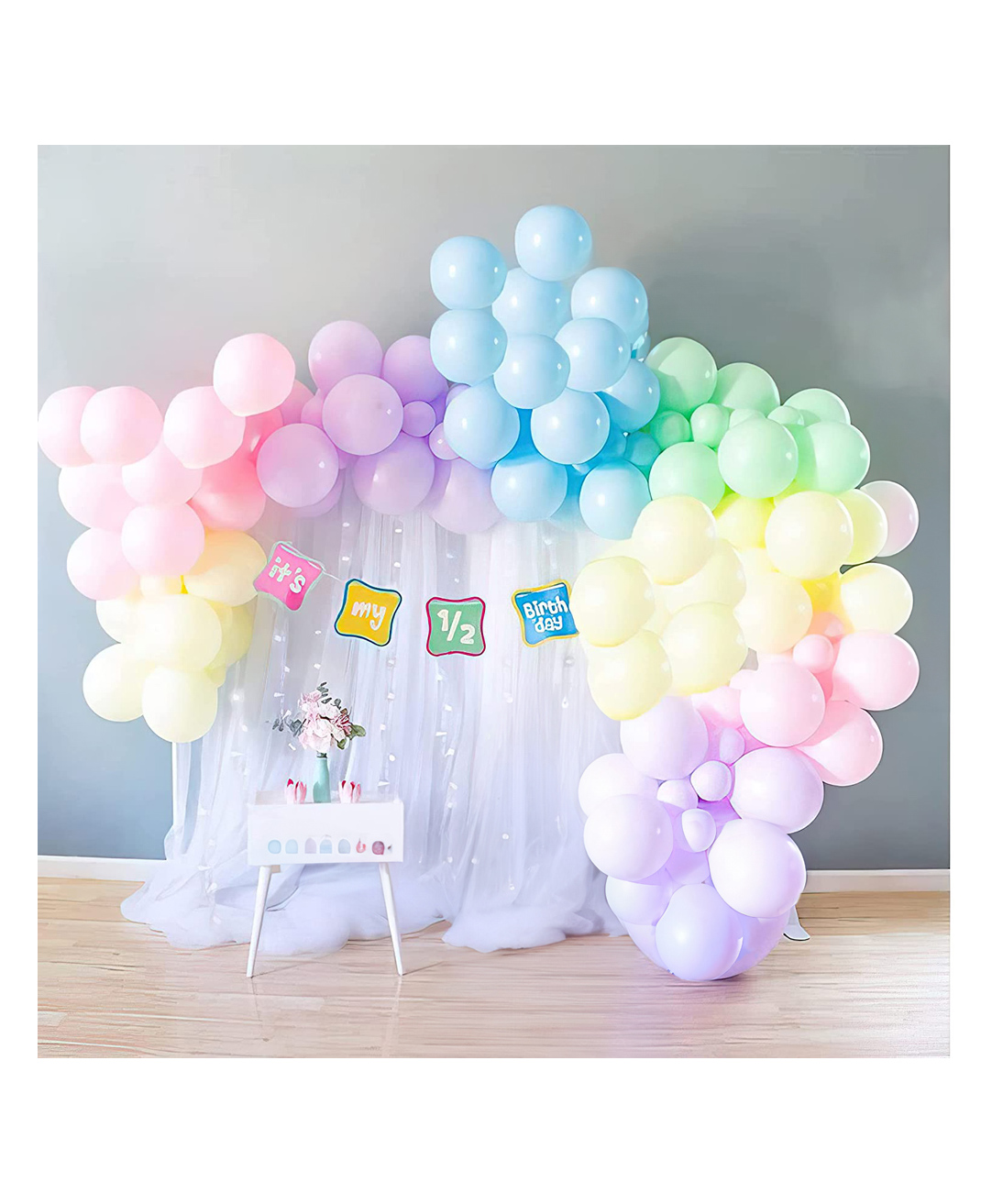 Special You Half Birthday Decoration DIY Combo Kit Pastel Theme with Half Birthday Banner Pink- Pack of 59 Items-image-39