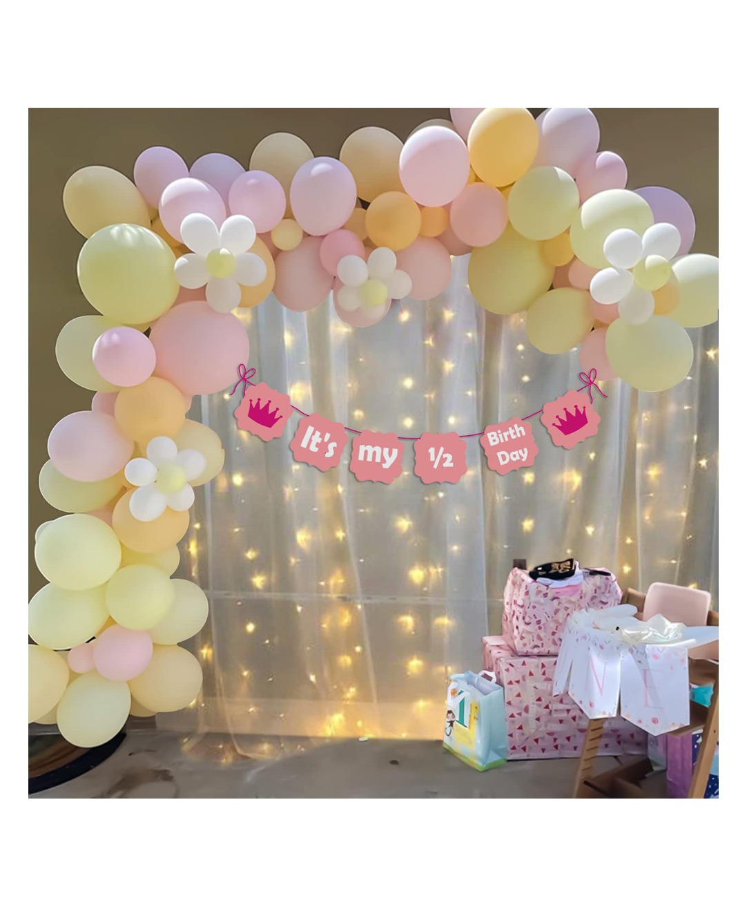 Special You Half Birthday Decoration DIY Combo Kit Pastel Theme  Pink- Pack of 93 Items-image-40