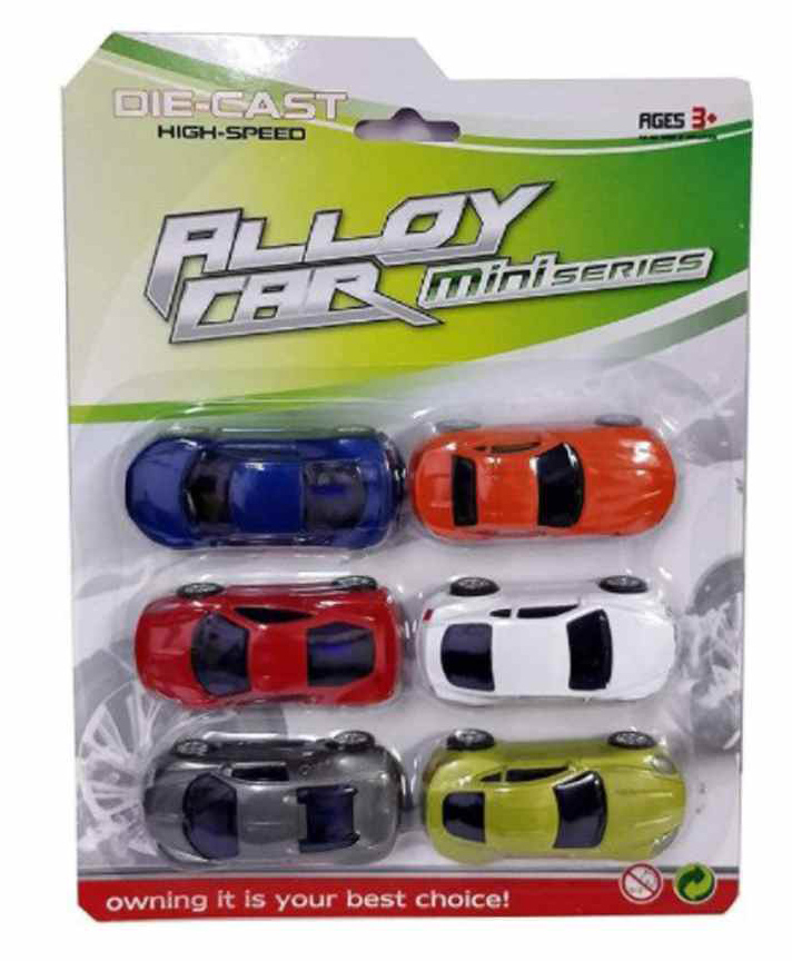 AKN TOYS Die Cast Alloy Pull Back Car Toy Multicolour - Pack of 6 (COLOR MAY VARY)-picture-19