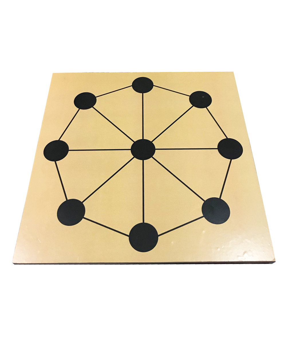 Muren 2 in 1 Wooden Shisima Octagon and Tic Tac Toe Board Game with 9 Wooden Tokens for Kids-Multicolor-picture-22