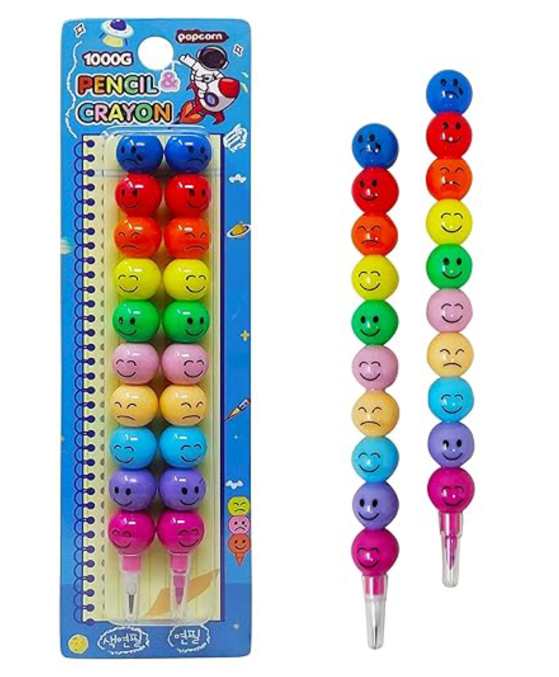 Parteet Smiley Stacking Pencils & Crayons 2 in 1 Kit - Multicolour-image-24