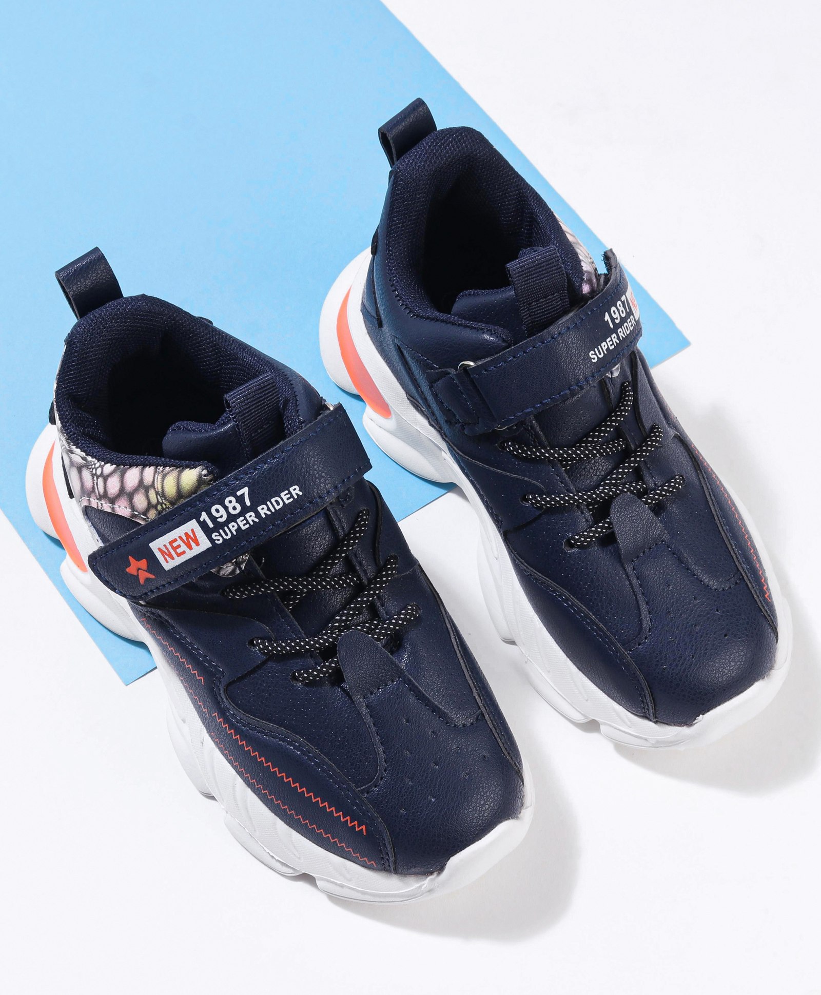 Cute Walk by Babyhug Sneakers With Velcro Closure & Text Print - Navy-image-15