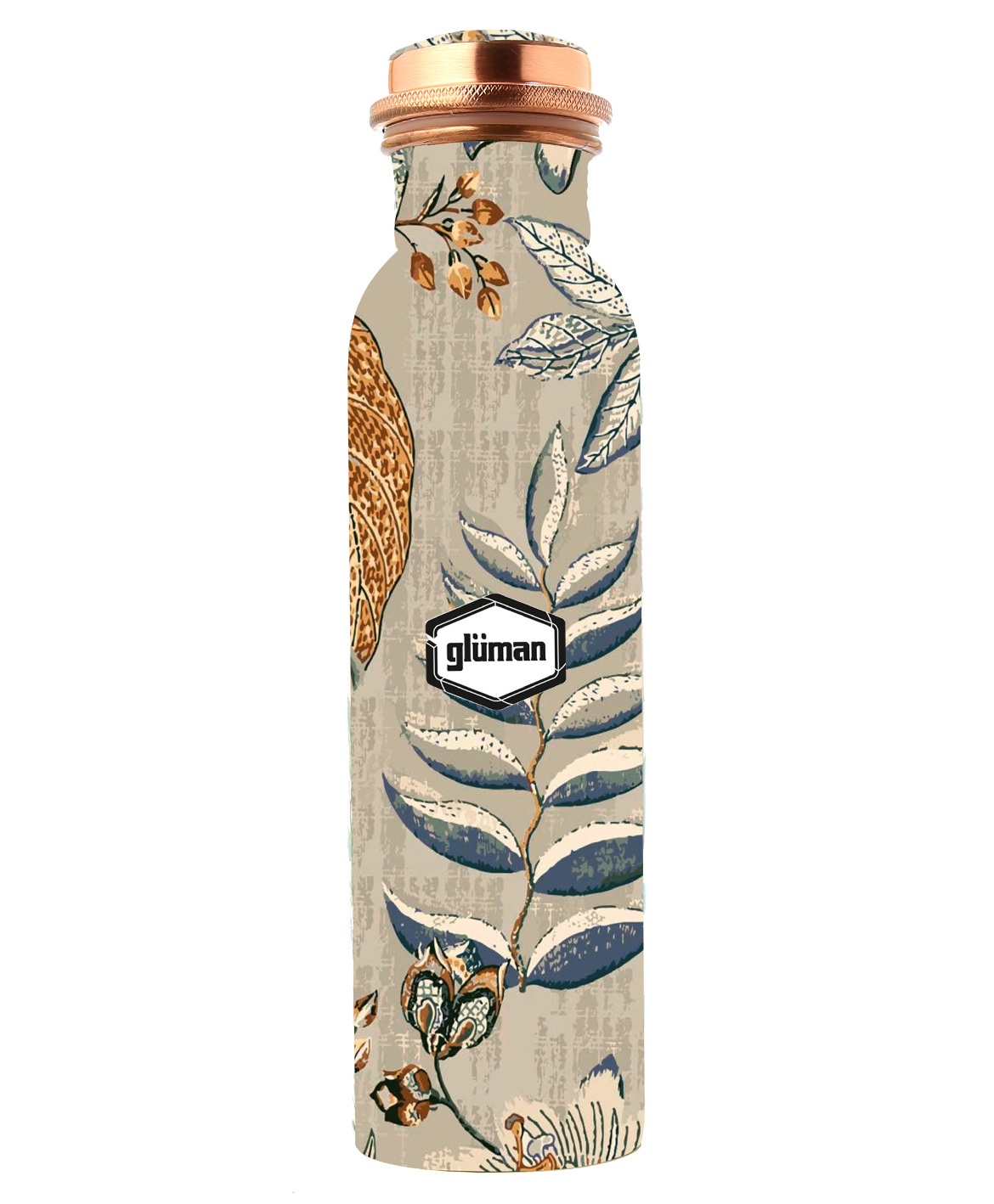 Gluman Natura Printed Copper Water Bottle Grey - 950ml-image-22