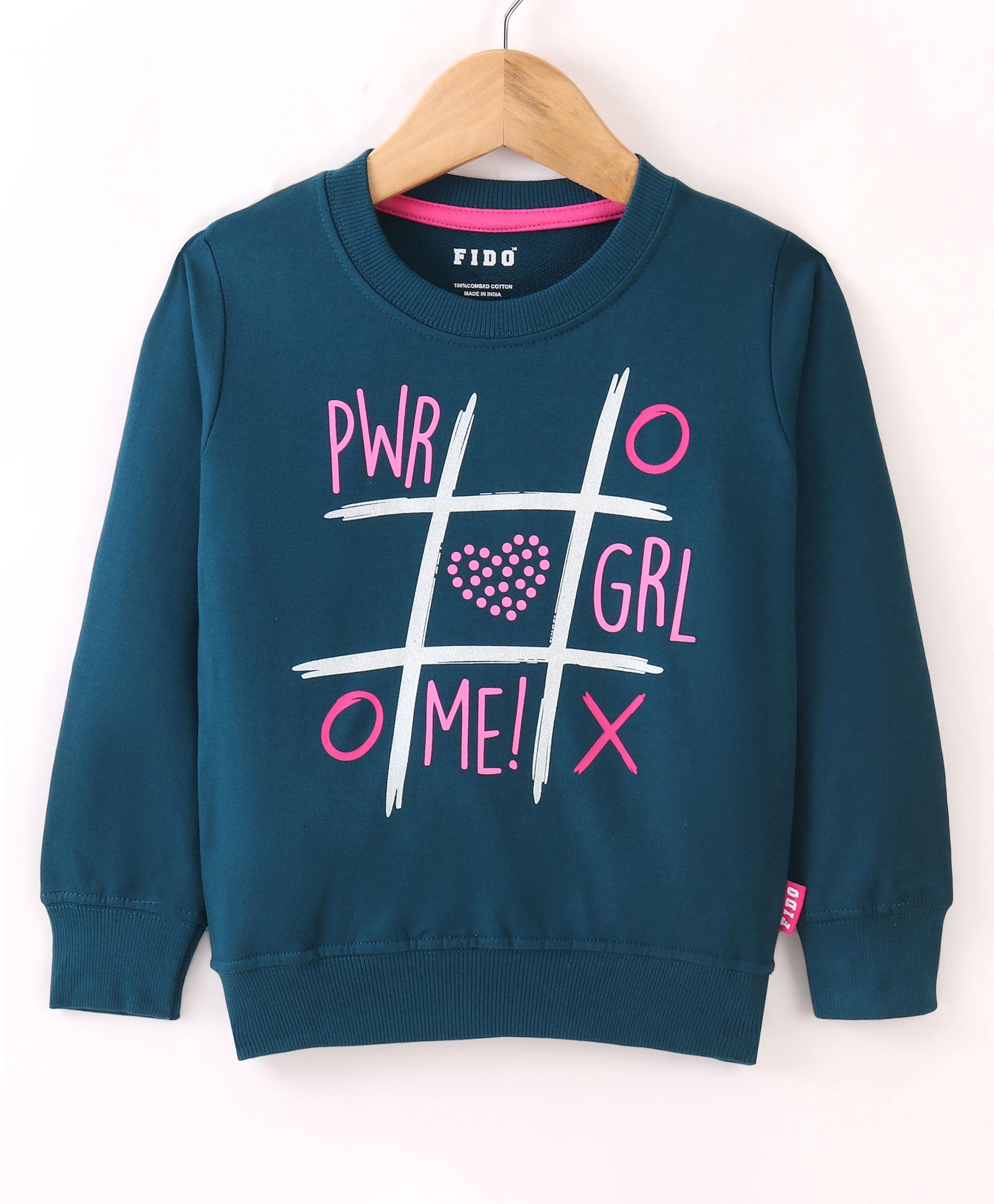 Fido Looper Full Sleeves Sweatshirt Text Printed - Green-picture-5