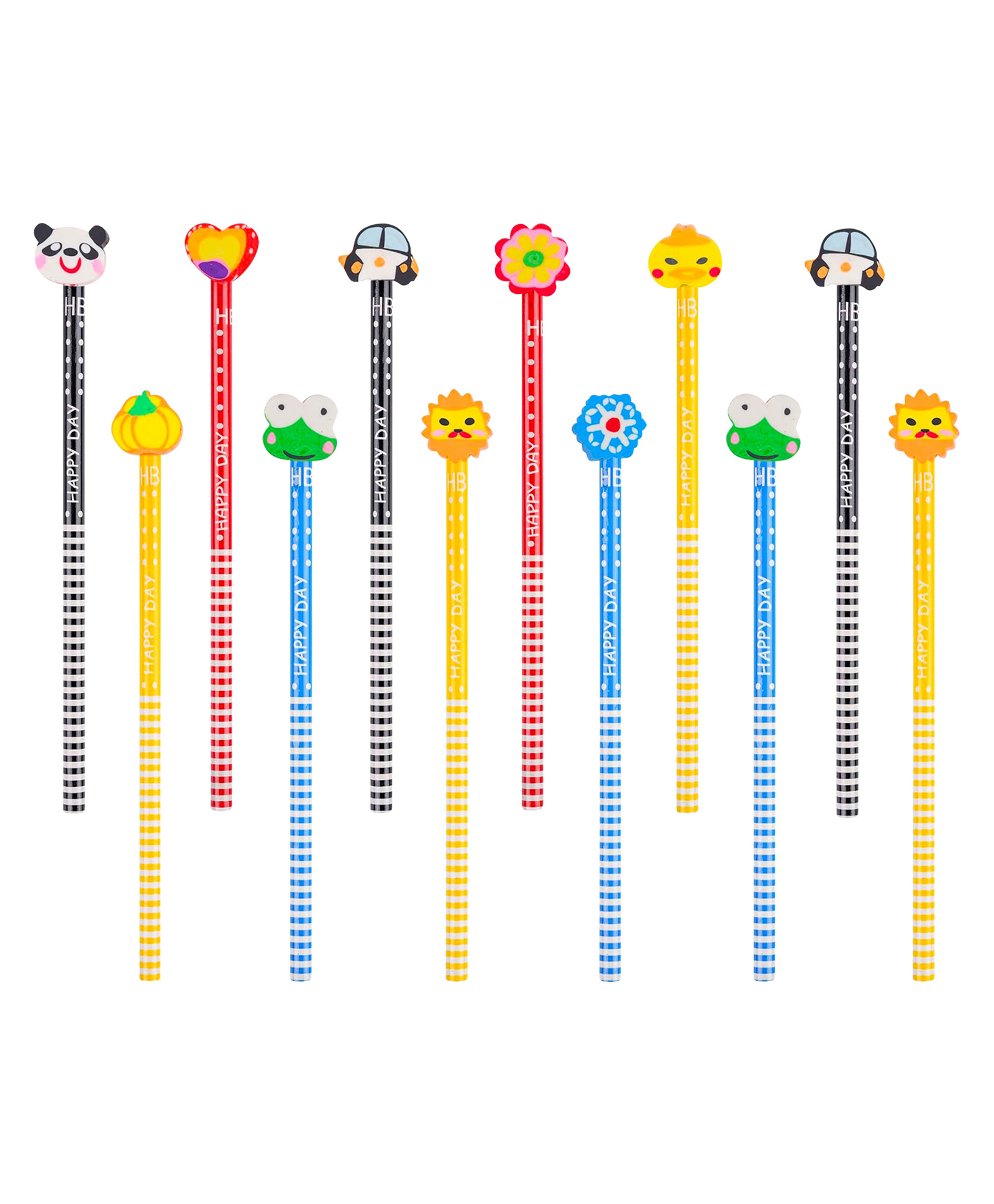 Parteet Thick Strong Grip Pencils Pack of 12-  Multicolor-image-40