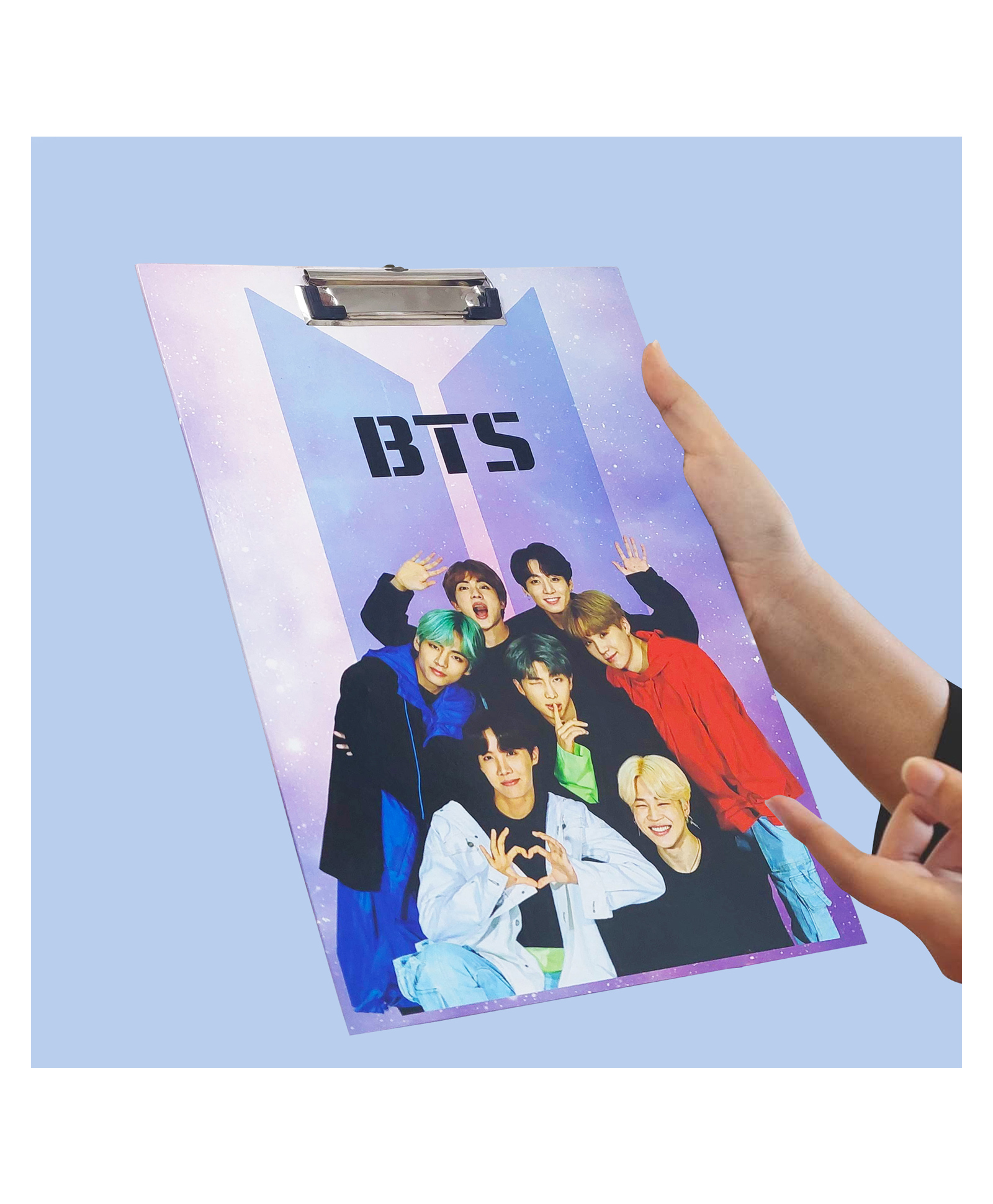 Parteet Cardboard Standard A4 Letter Size for Students Teacher Women and Kids Low Profile Clip Decorative Clipboards Cute Clipboard BTS Pattern-image-22
