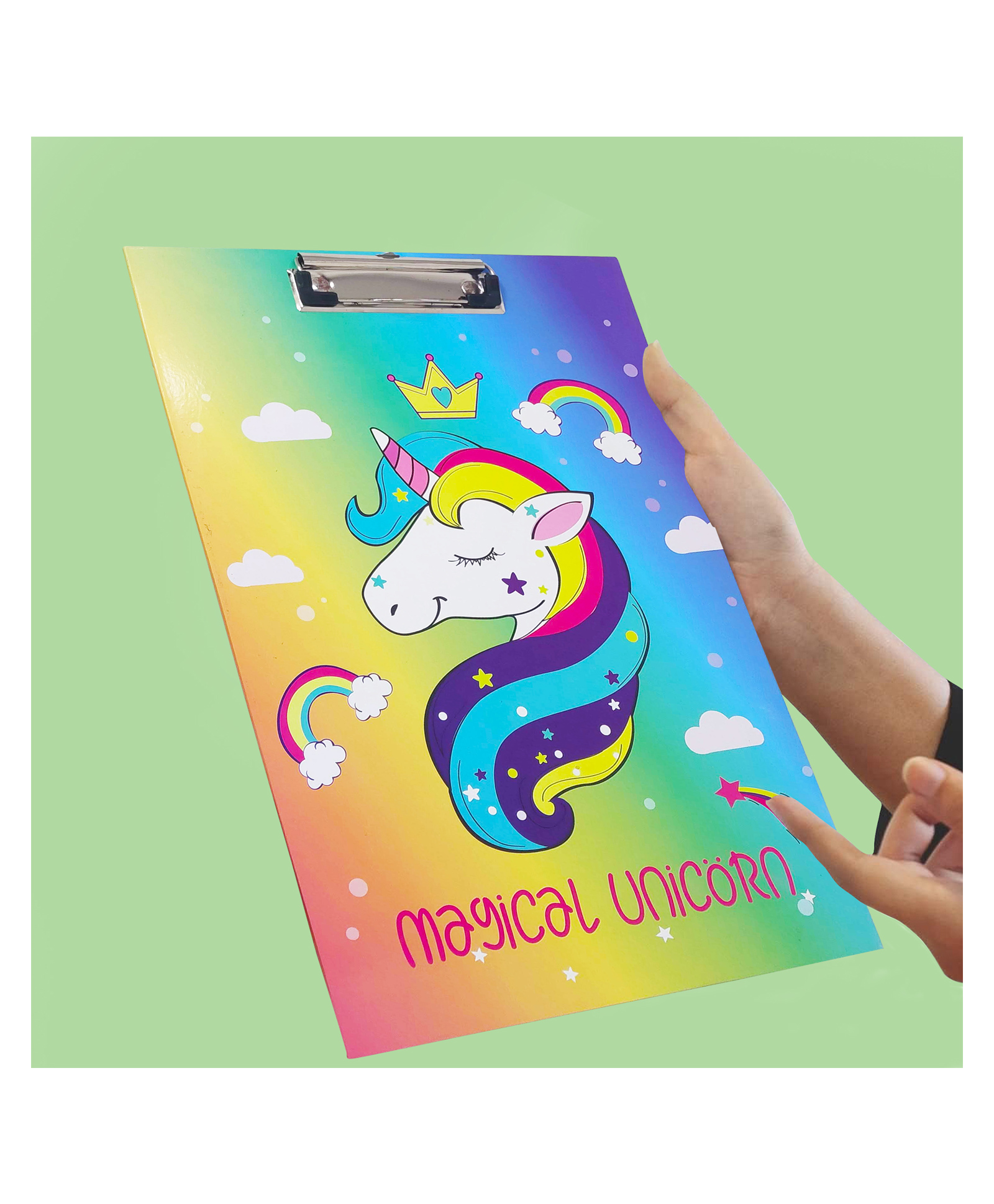 Parteet Cardboard Standard A4 Letter Size for Students Teacher Woman and Kids Low Profile Clip Decorative Clipboards Cute Clipboard Unicorn Pattern-picture-16