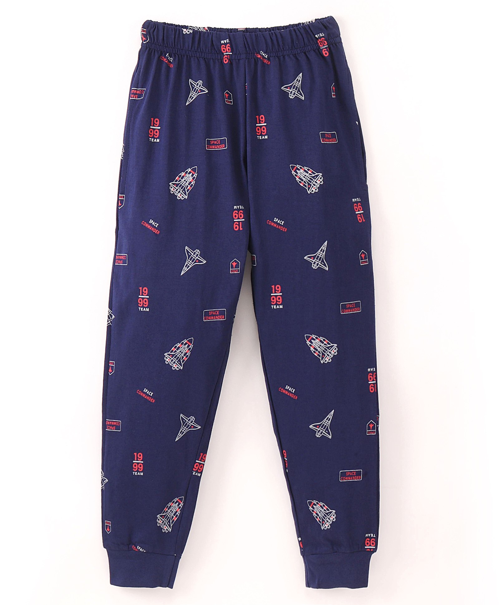 Fido Single Jersey Full Length Lounge Pant Rocket Print - Navy Blue-image-31