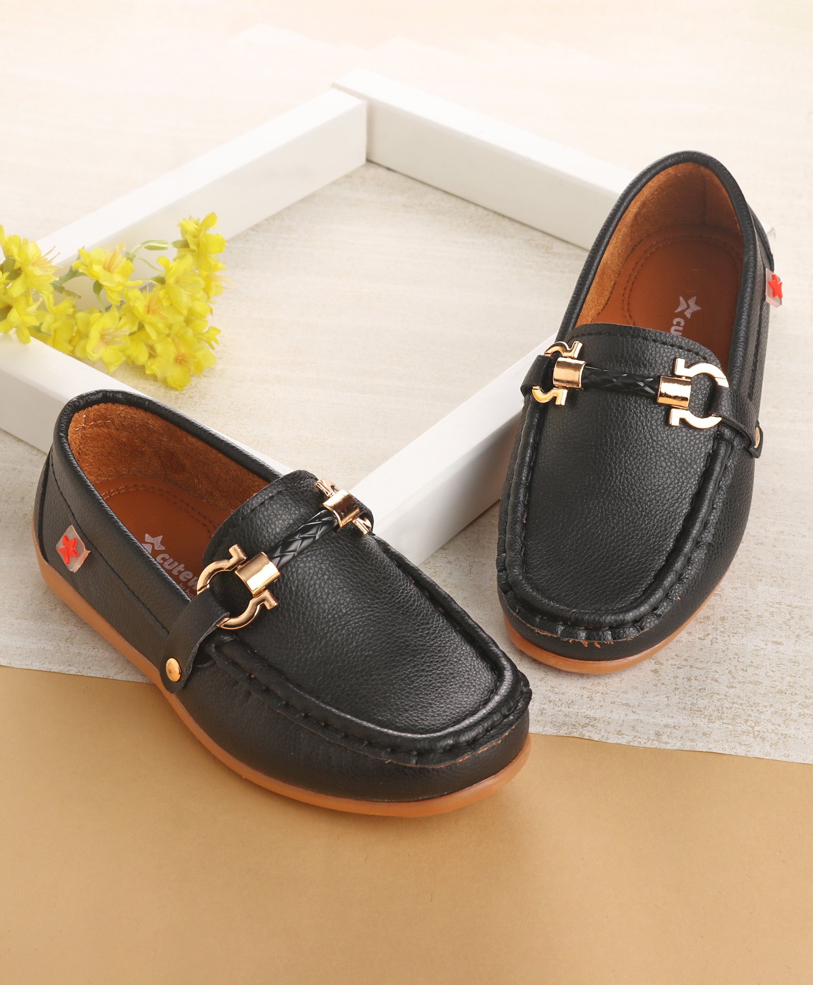 Cute Walk by Babyhug Slip Ons Party Wear Shoes - Black-image-31