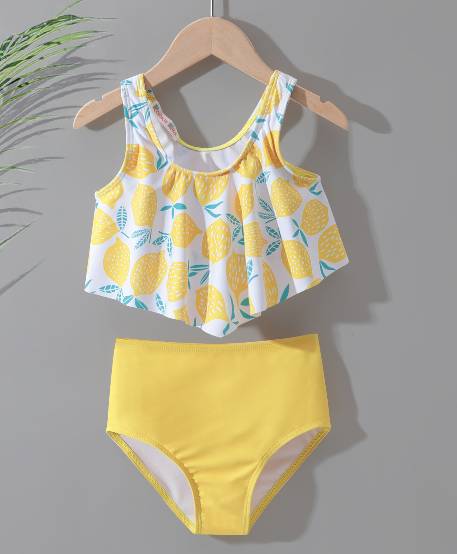 Kookie Kids Sleeveless Two Piece Swimsuit Lemon Print - Yellow-image-27