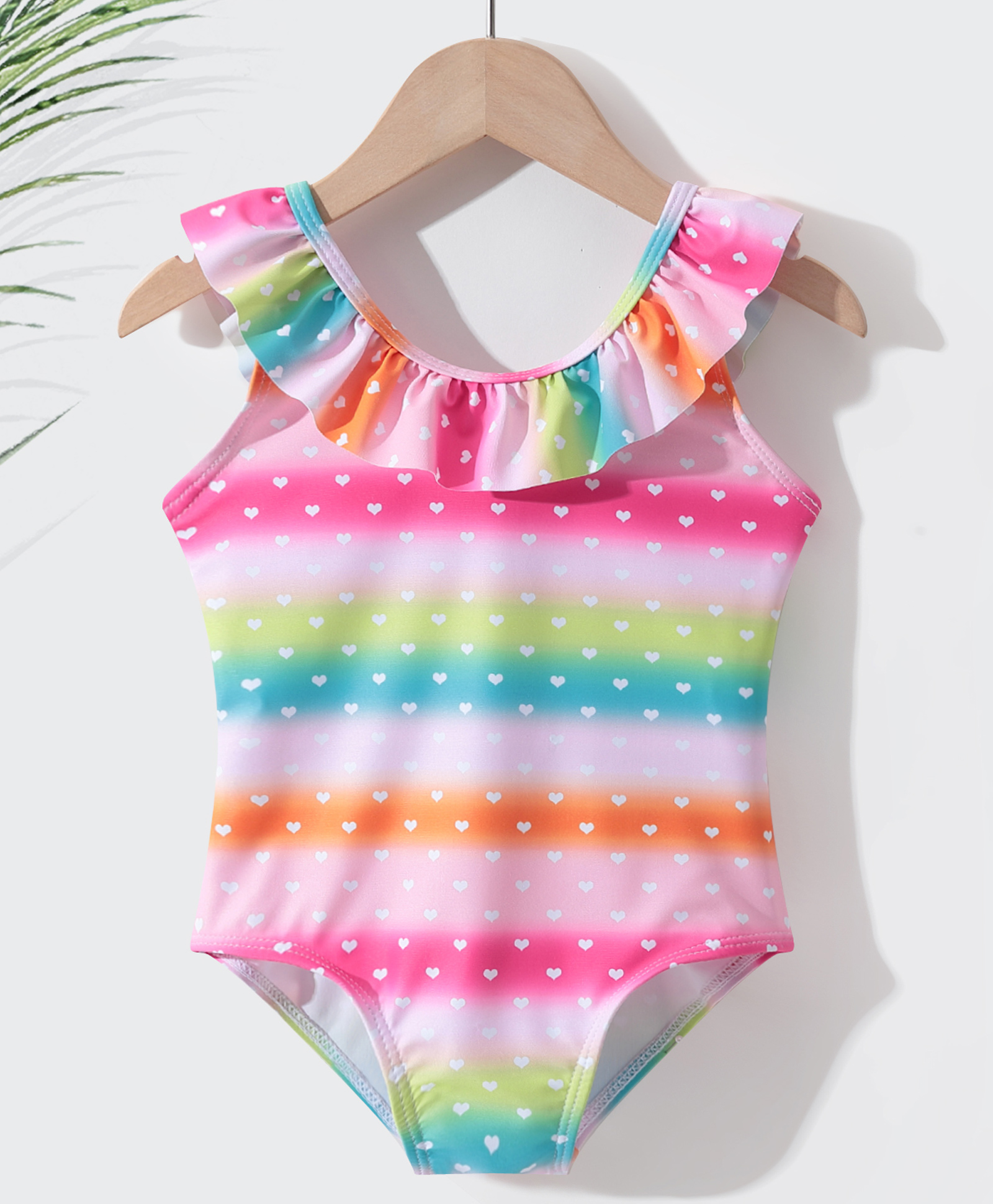Kookie Kids Sleeveless V Cut Swimsuit with Heart Print- Multicolor-image-37