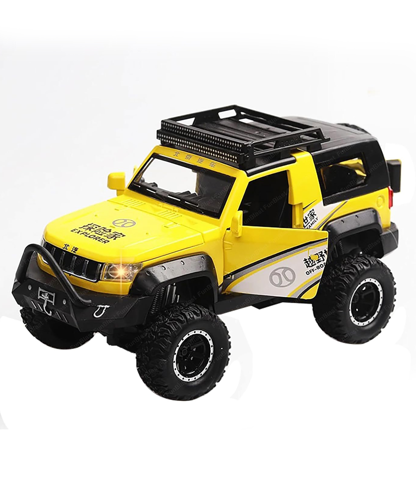 FunBlast 1:32 Scale Model Die Cast Pull Back Jeep Toy with Simulation Sound and Light  Yellow-picture-28