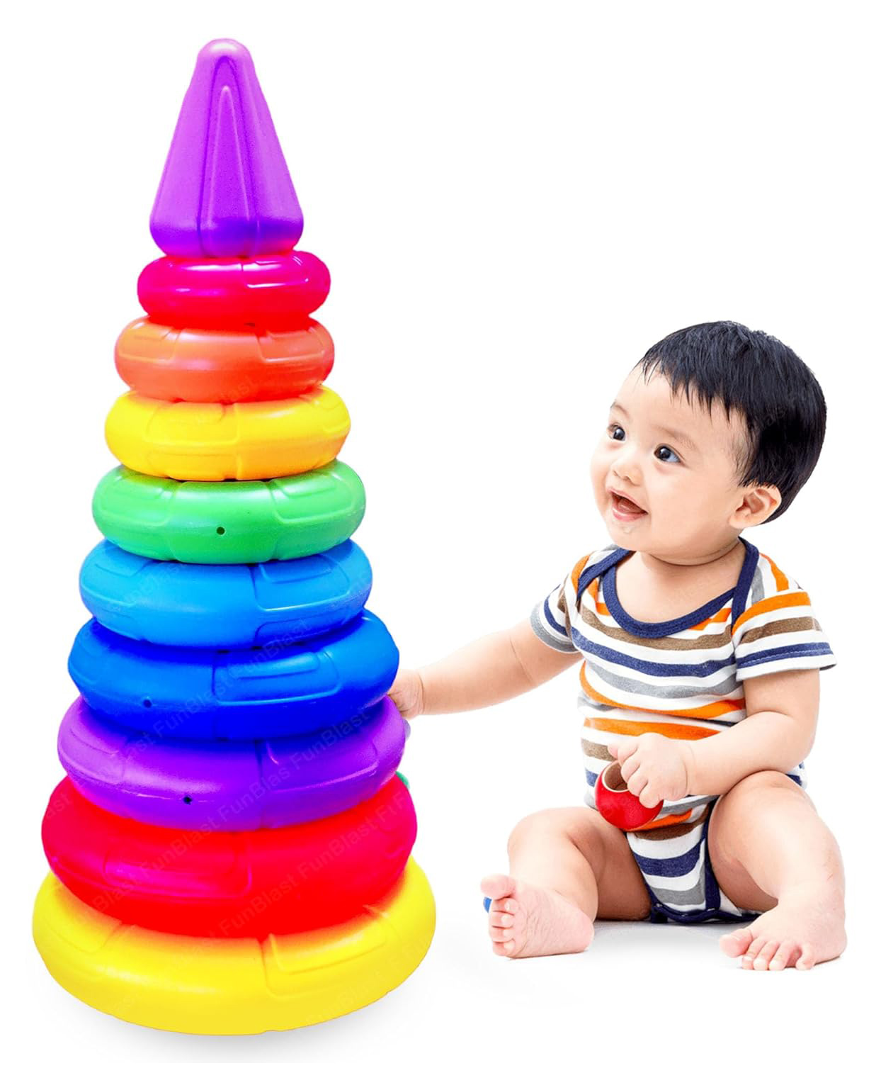 FunBlast Colorful Rainbow Stacking Rings Toys for Kids  Multicolor-image-11