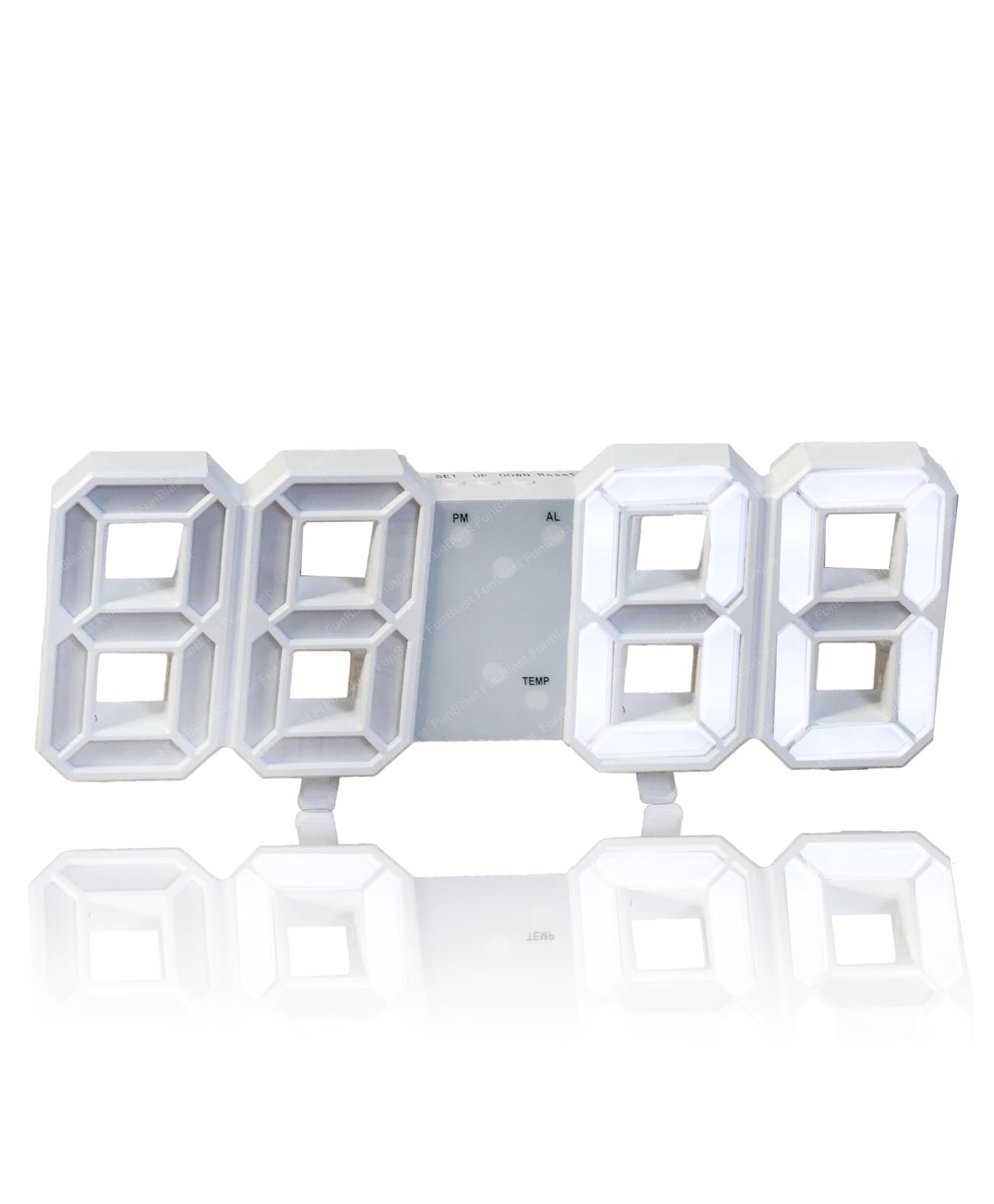 FunBlast Digital LED Light Clock Alarm Clock with USB Wire  White-image-17