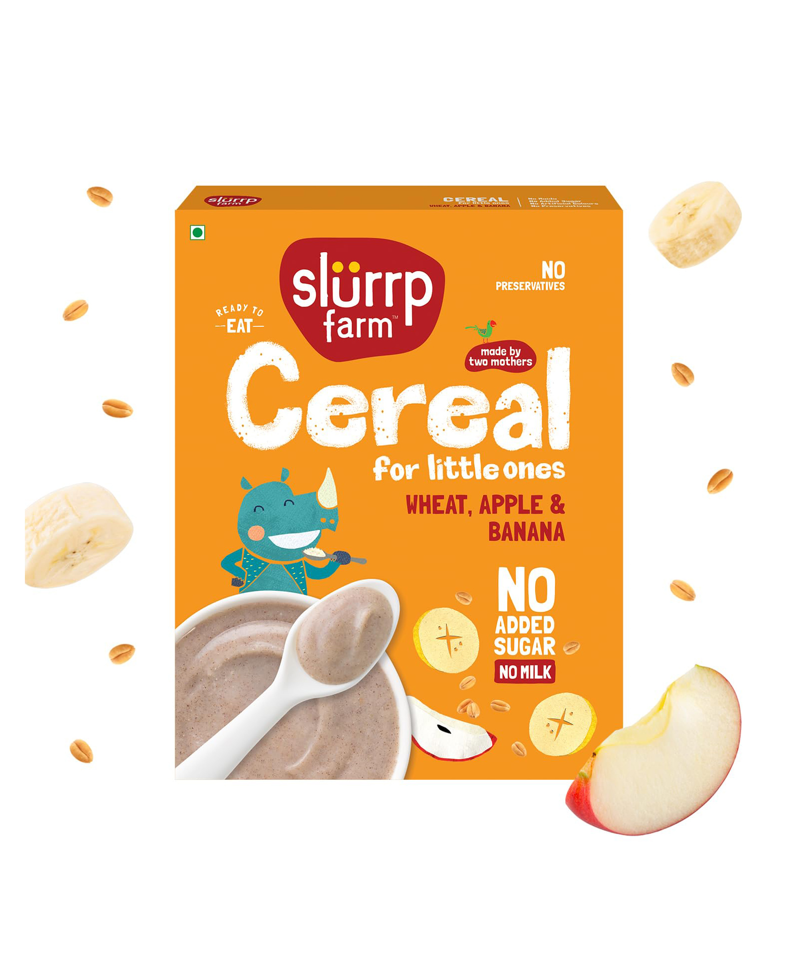 Slurrp Farm No Added Sugar, Wheat Apple & Banana Cereal | No Milk & No Preservatives | 300g