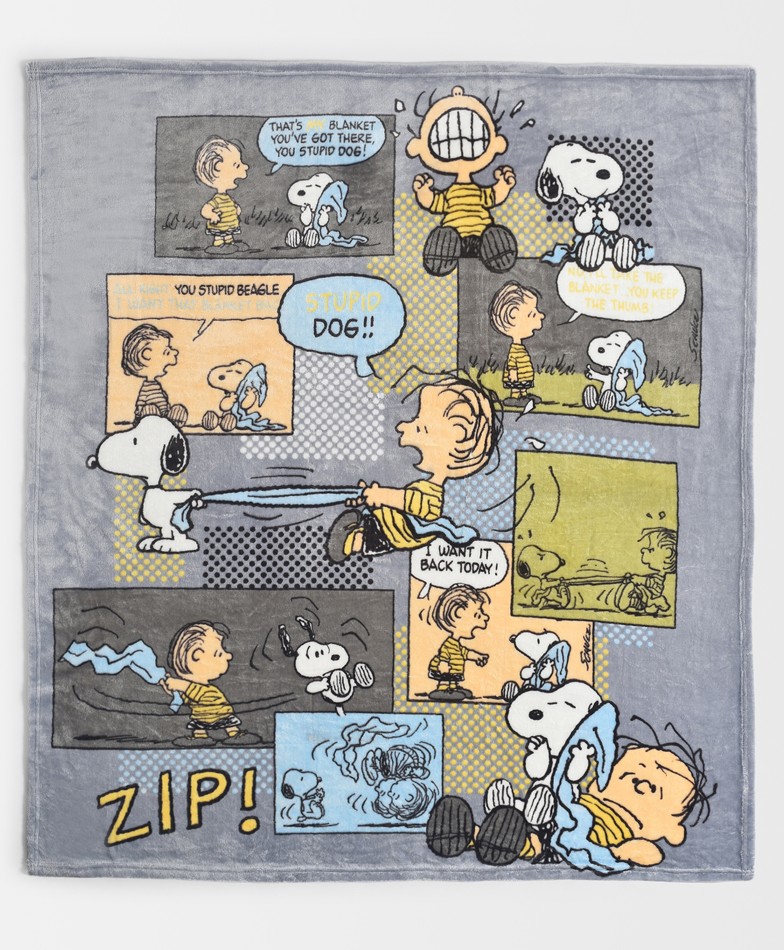 Mi Arcus Peanuts Snoopy Printed Flurry Blanket - Grey-image-8