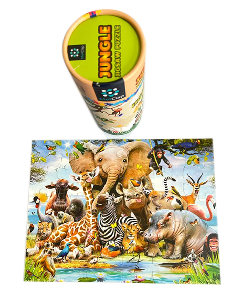 Metclap Jungle Jigsaw Puzzle - 30 Pcs inside Round Box)-picture-30