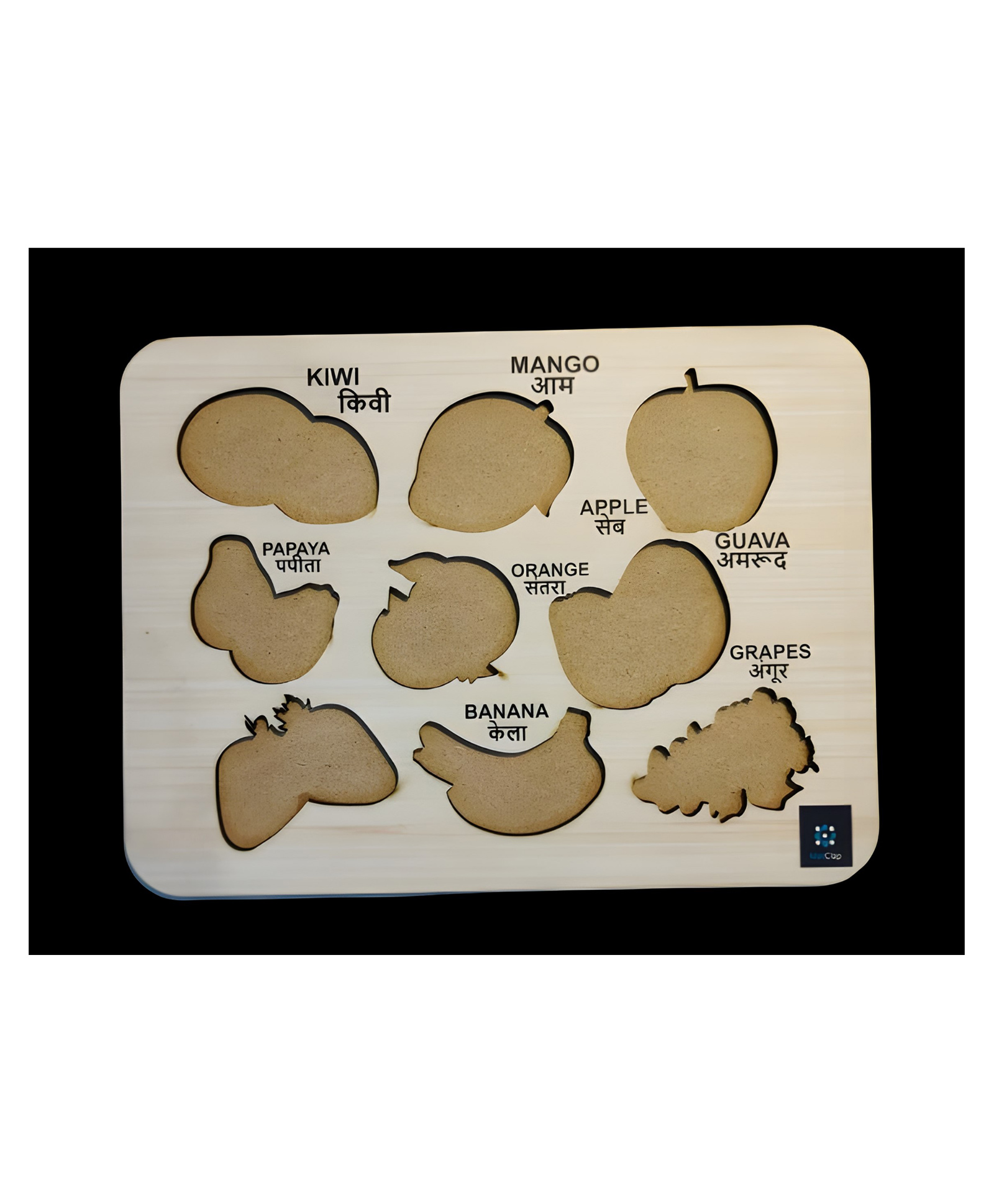 Metclap Fruits Chart Tray(1 wooden Tray) 14 Pcs-picture-20