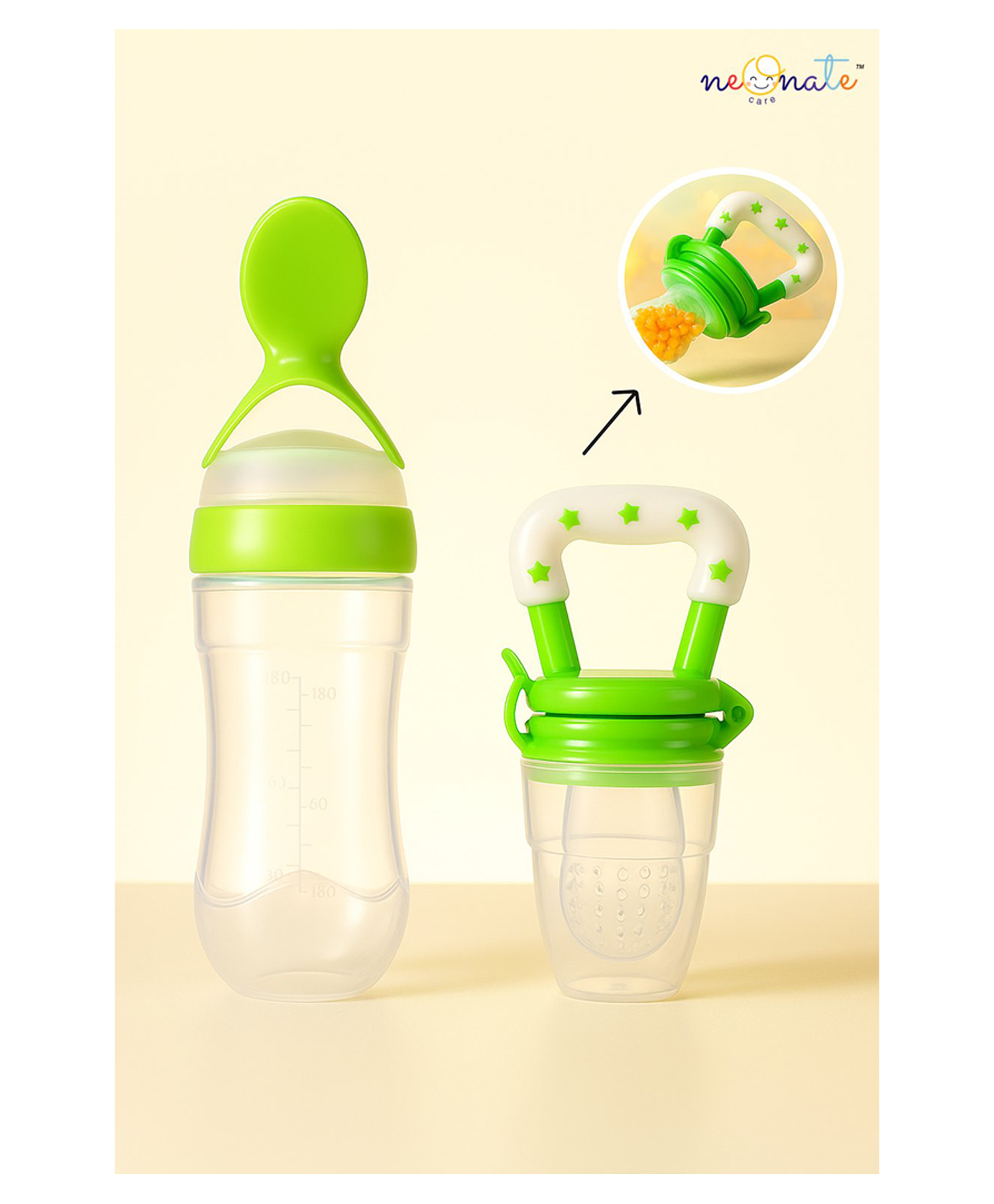 NeonateCare Fruit And Food Nibbler & Spoon Feeder pack of 2 ( 1 spoon feeder - 1 fruit feeder) - Multicolor ( color and design may vary)-picture-29