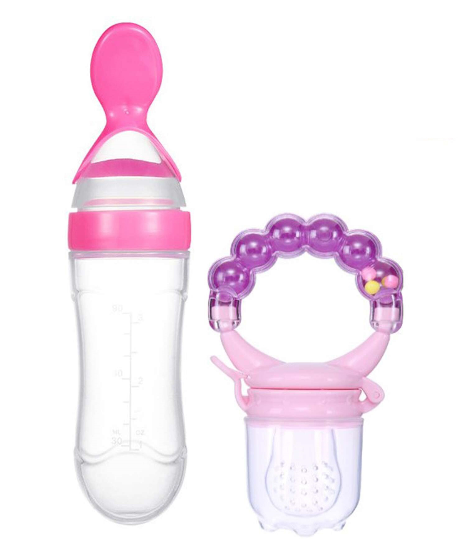 NeonateCare Fruit And Food Nibbler & Spoon Feeder pack of 2 ( spoon feeder -  rattle nibbler)- Multicolor ( color and design may vary)-picture-35