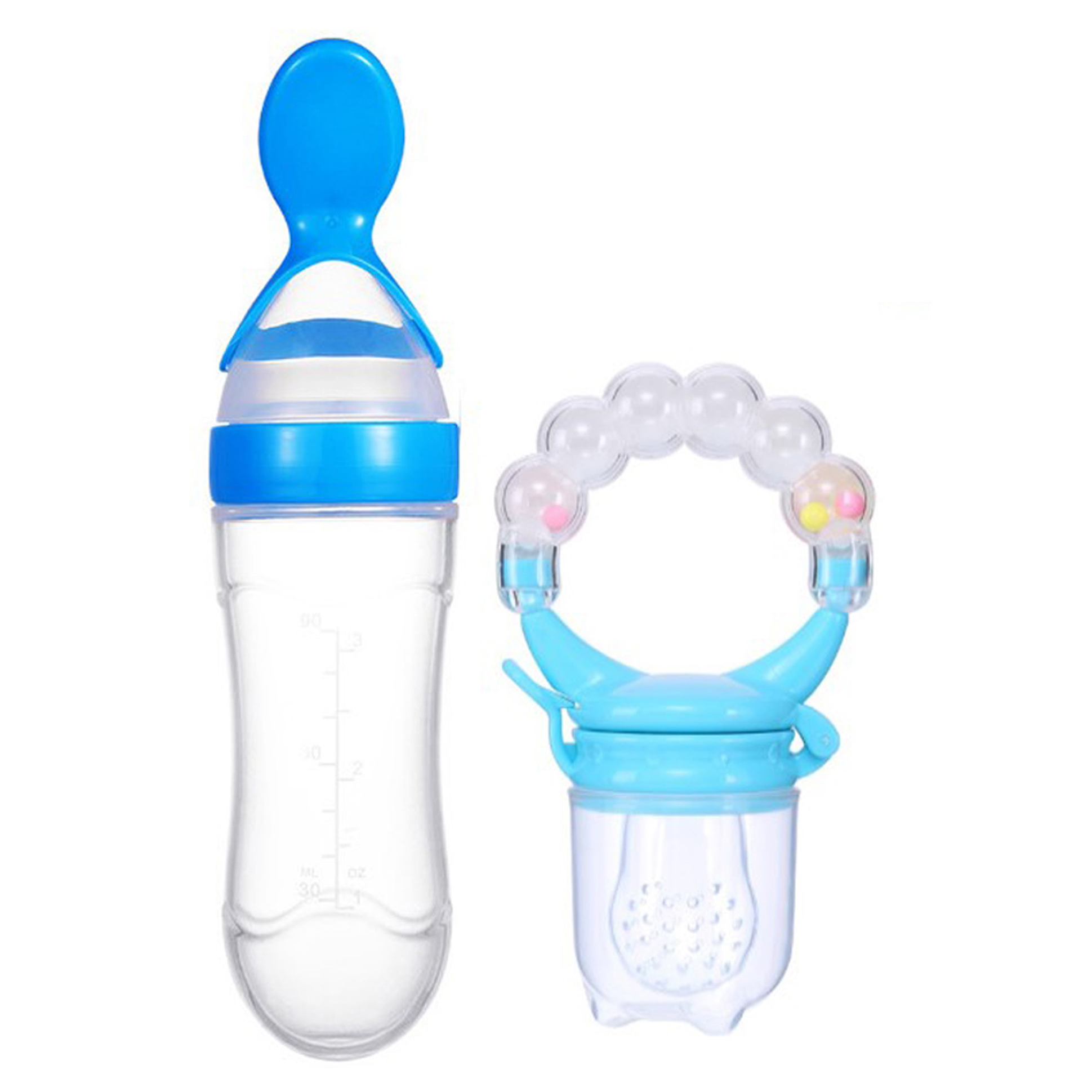 NeonateCare Fruit And Food Nibbler & Spoon Feeder pack of 2 ( 1 spoon feeder -  1 rattle nibbler) - Multicolor ( color and design may vary)-picture-28