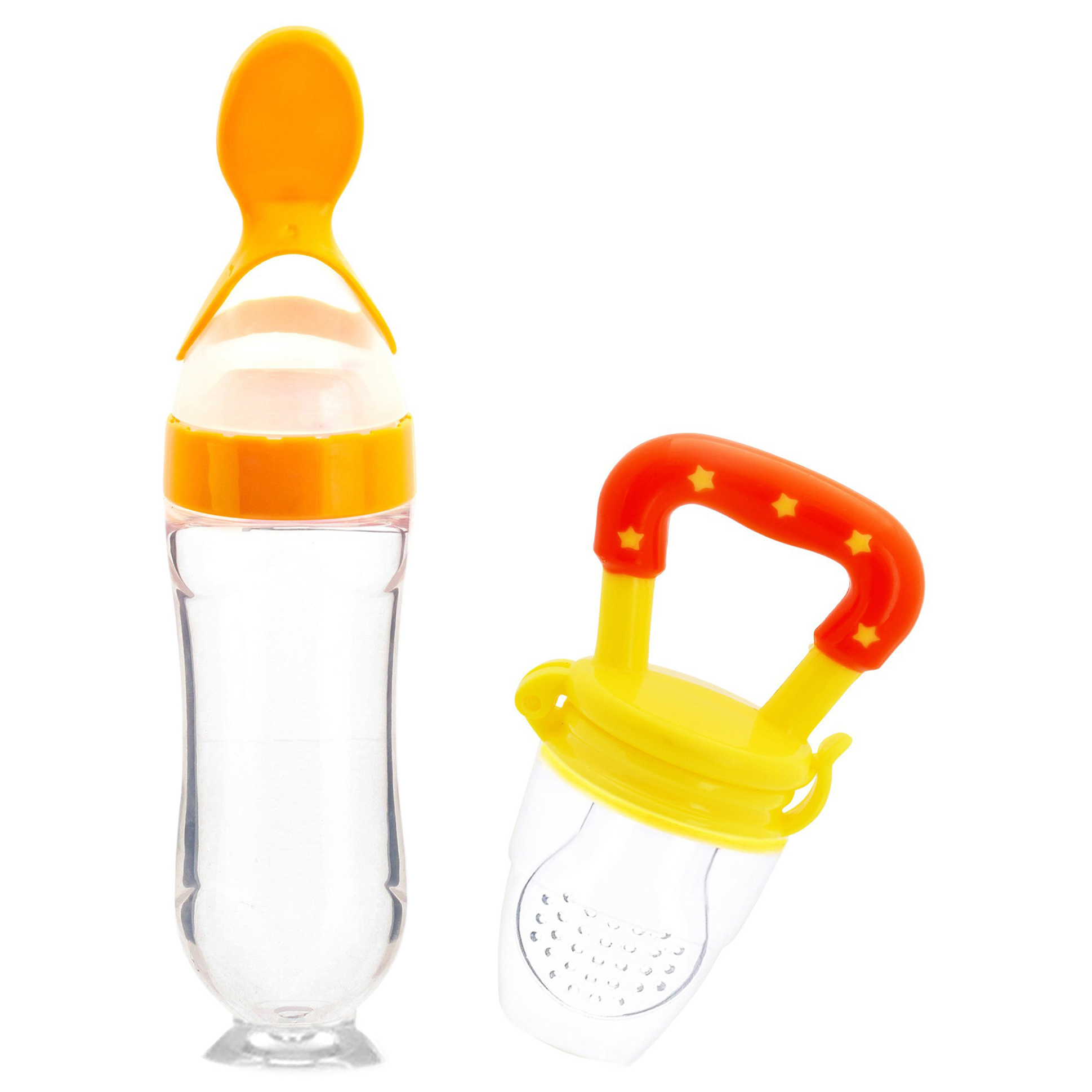 NeonateCare Infant Squeezy Silicone Spoon Food Feeder and Fruit Pacifier- pack of 2 - ( Spoon feeder -  fruit feeder) - Multicolor ( color and design may vary)-image-8