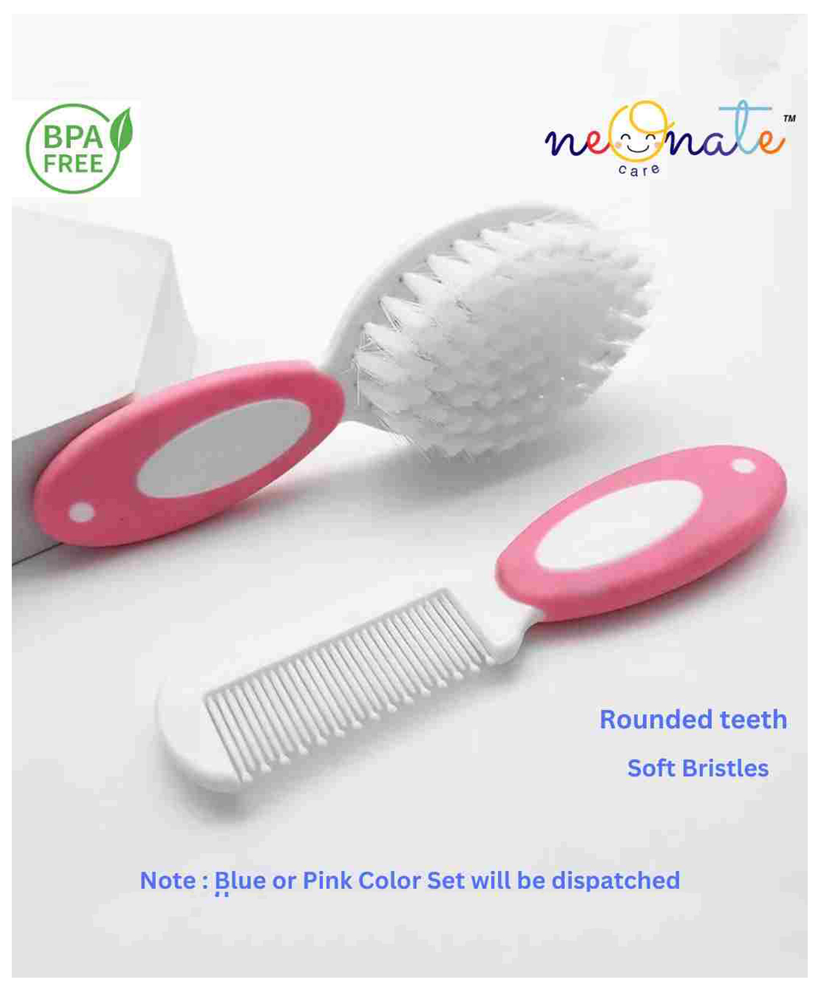 neonatecare Neonate Care Premium Hair Brush & Comb Grooming Set - PINK ( Color and design may vary)-picture-18