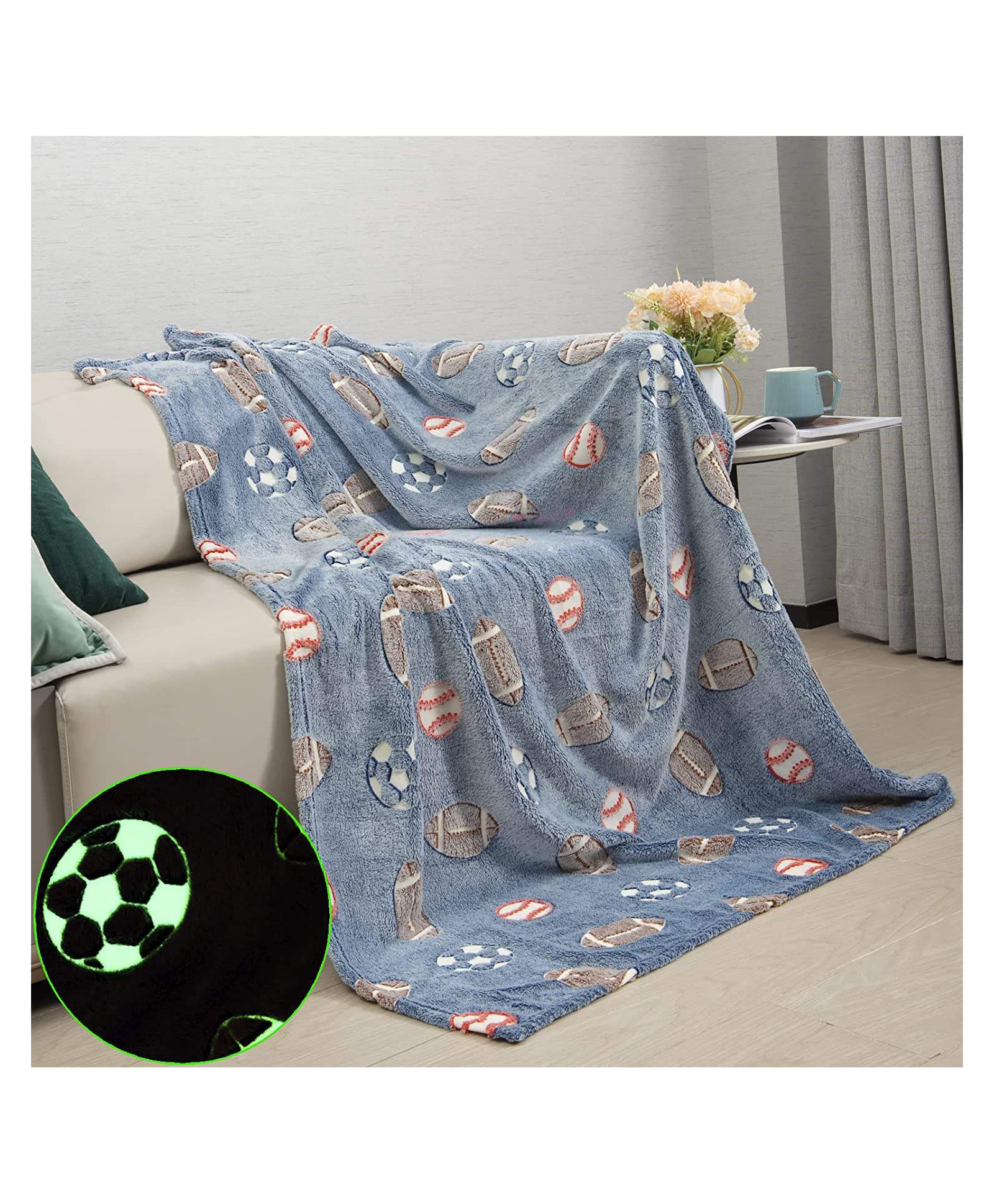 Butterthief Soft Glow in The Dark Radium Blanket for Kids - Color may vary.-image-5