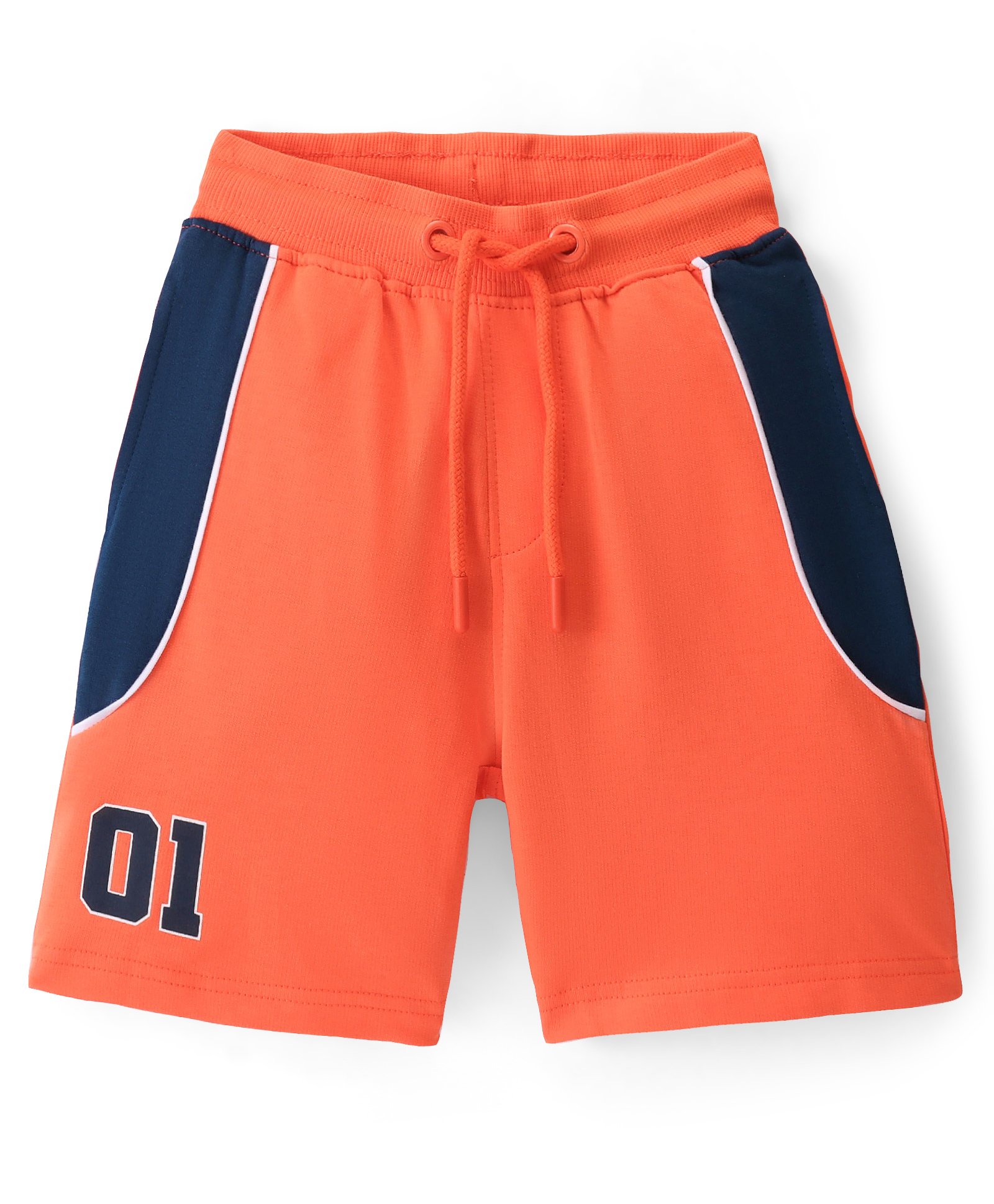 Pine Kids Terry Knit Above Knee Length  Shorts Number Print - Orange-picture-27