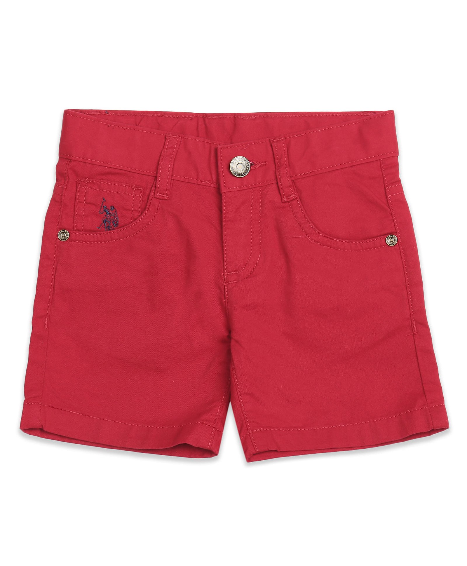 US Polo Assn Cotton Knit Shorts Solid Colour - Red-image-36