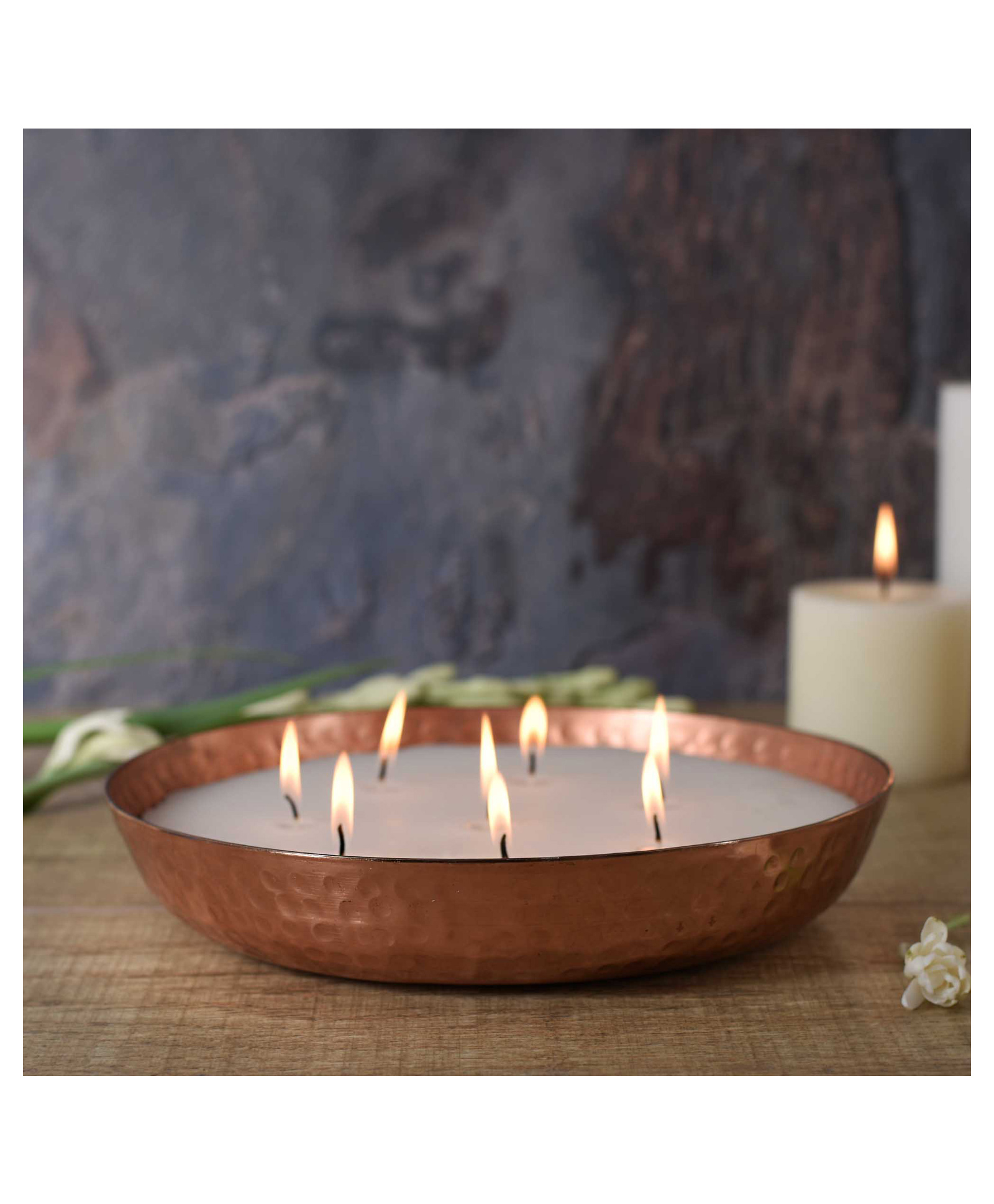 manor house Roshni Scented Flovored Wax Filled Metal Bowl Urli-picture-9