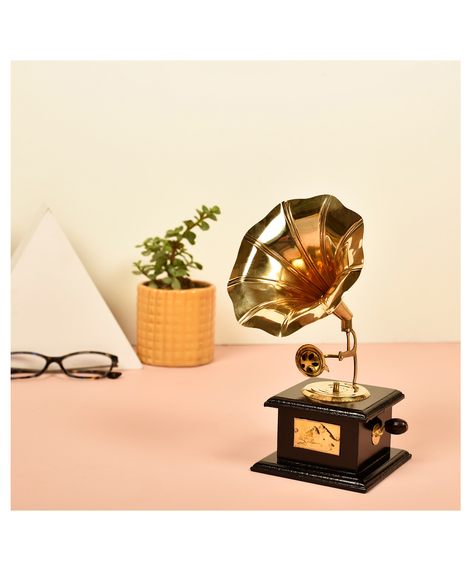 Manor House Gold-Toned Handcrafted Antique Music Decorative Gramophone Showpiece-image-37