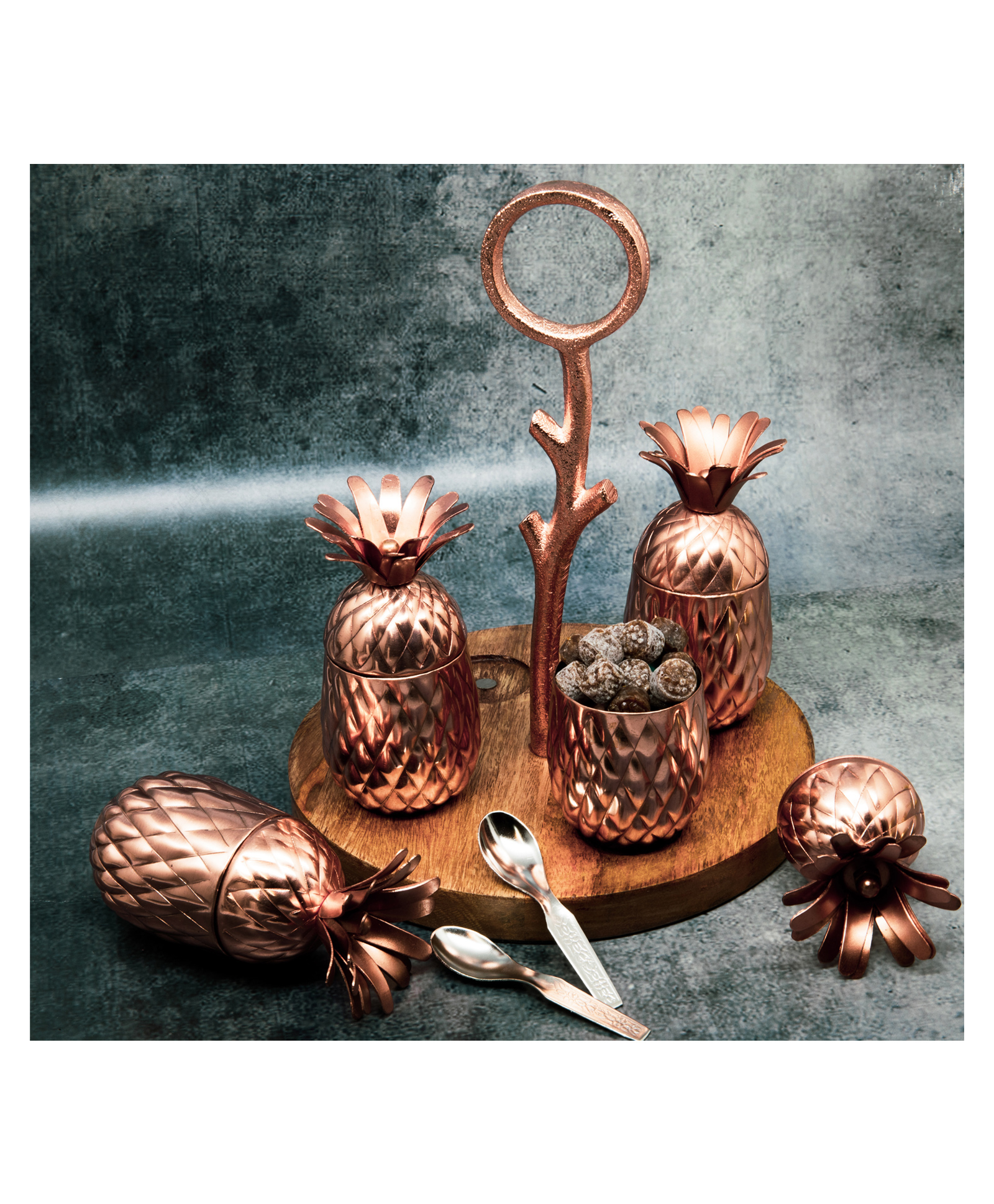 Manor House Pineapple Decorative Mukhwas Supari Set- Copper Finish-image-33