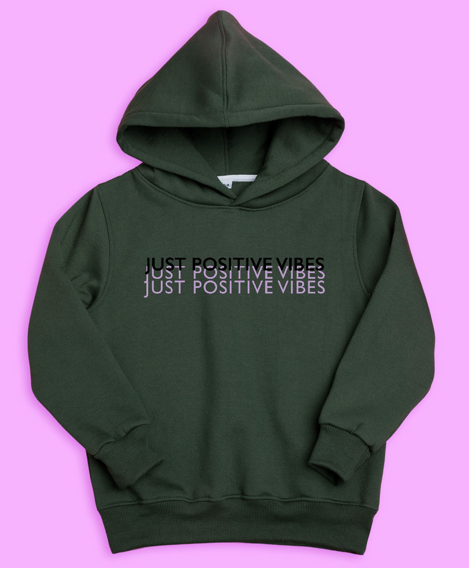 NUSYL Full Sleeves Just Positive Vibes Text Printed Sweatshirt - Green-picture-15